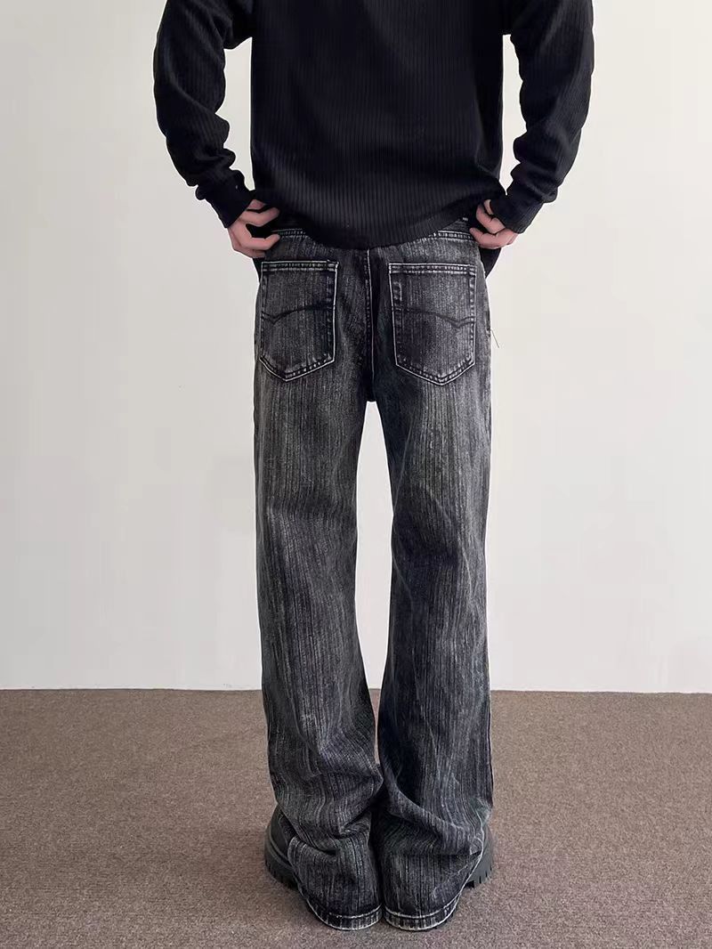 Japanese Brand × Jean Washed and distressed straight leg micro flare jeans Size US 30 / EU 46 - 3 Thumbnail