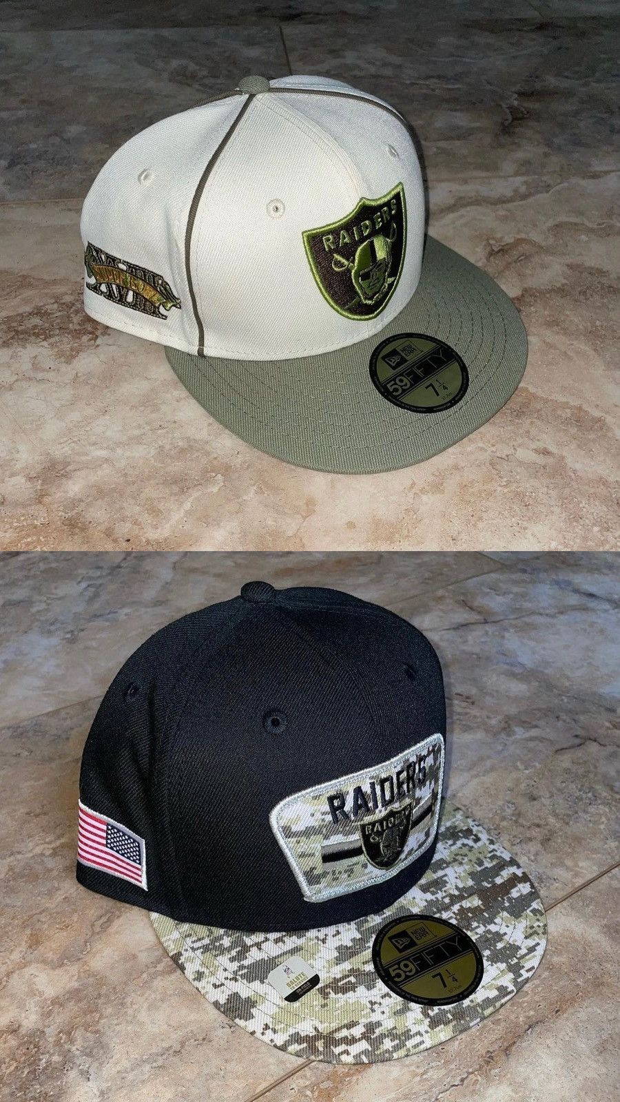 Las Vegas Raiders Throwback Hidden Fitted Hat 7 1/4