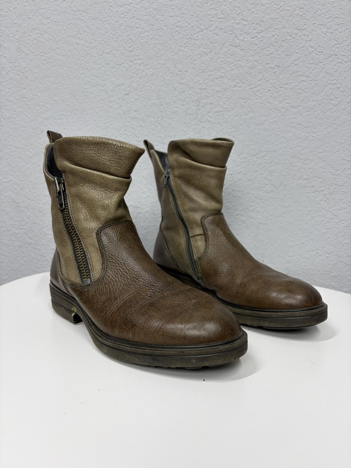 If Six Was Nine Vintage AS 98 Guidi Style Duble Zip High Leather Biker Boots Size US 7 / EU 40 - 1 Thumbnail