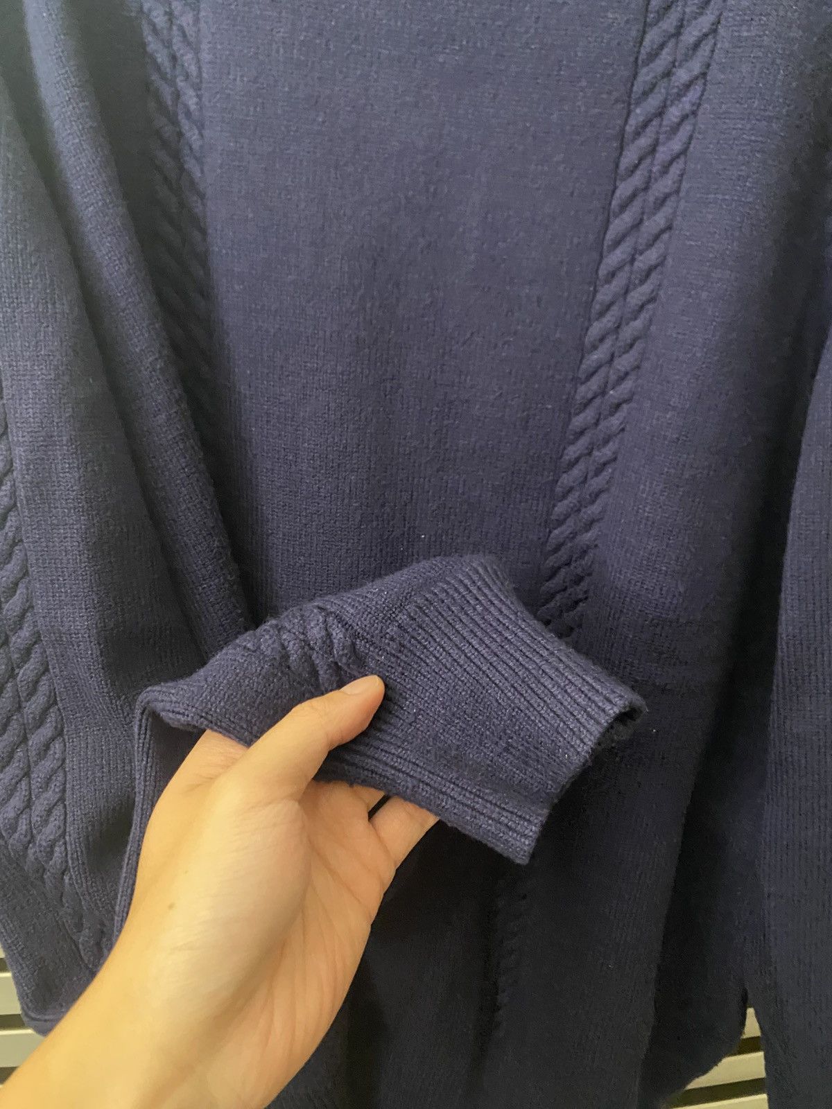 Richie Le Collection Richie Le Cable Knit Sweater Navy Size US XL / EU 56 / 4 - 5 Thumbnail