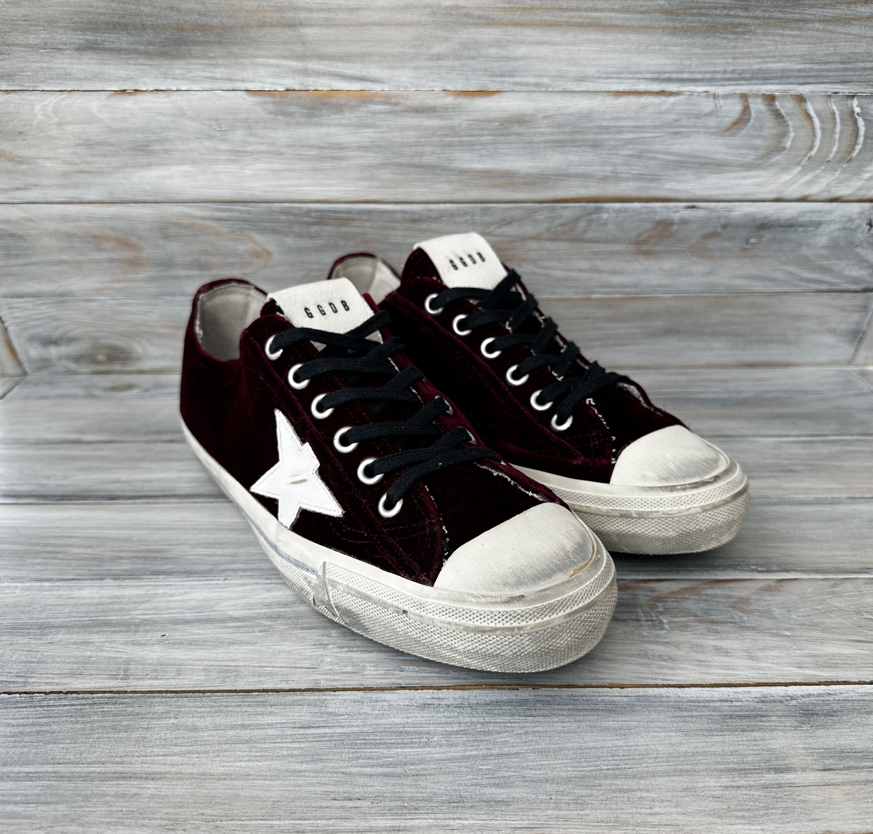 DELUXE × Golden Goose Golden Goose VSTAR2 Velvet Burgundy Made In Italy Sneakers Size US 7 / EU 40 - 20 Thumbnail