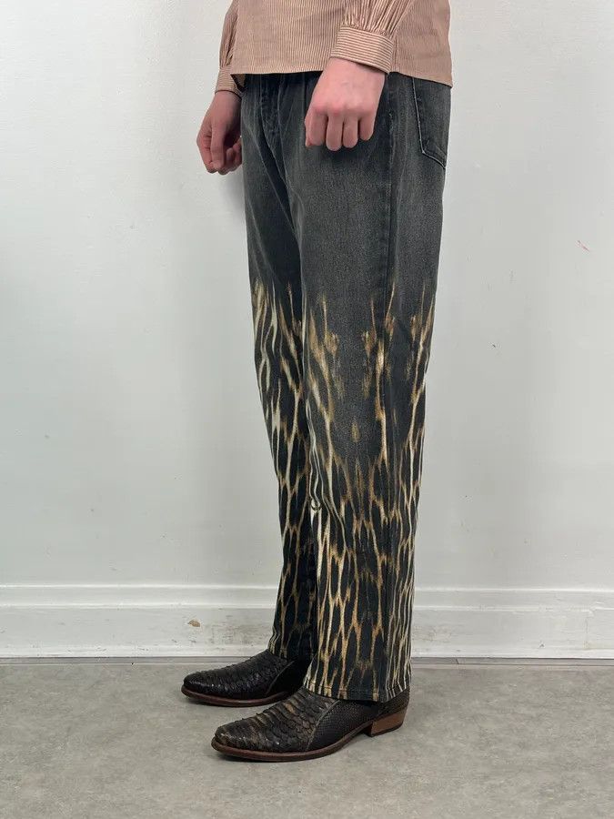 Just Cavalli AW2004 Cavalli Grey Fire Flames Denim Jeans Size US 31 - 4 Thumbnail