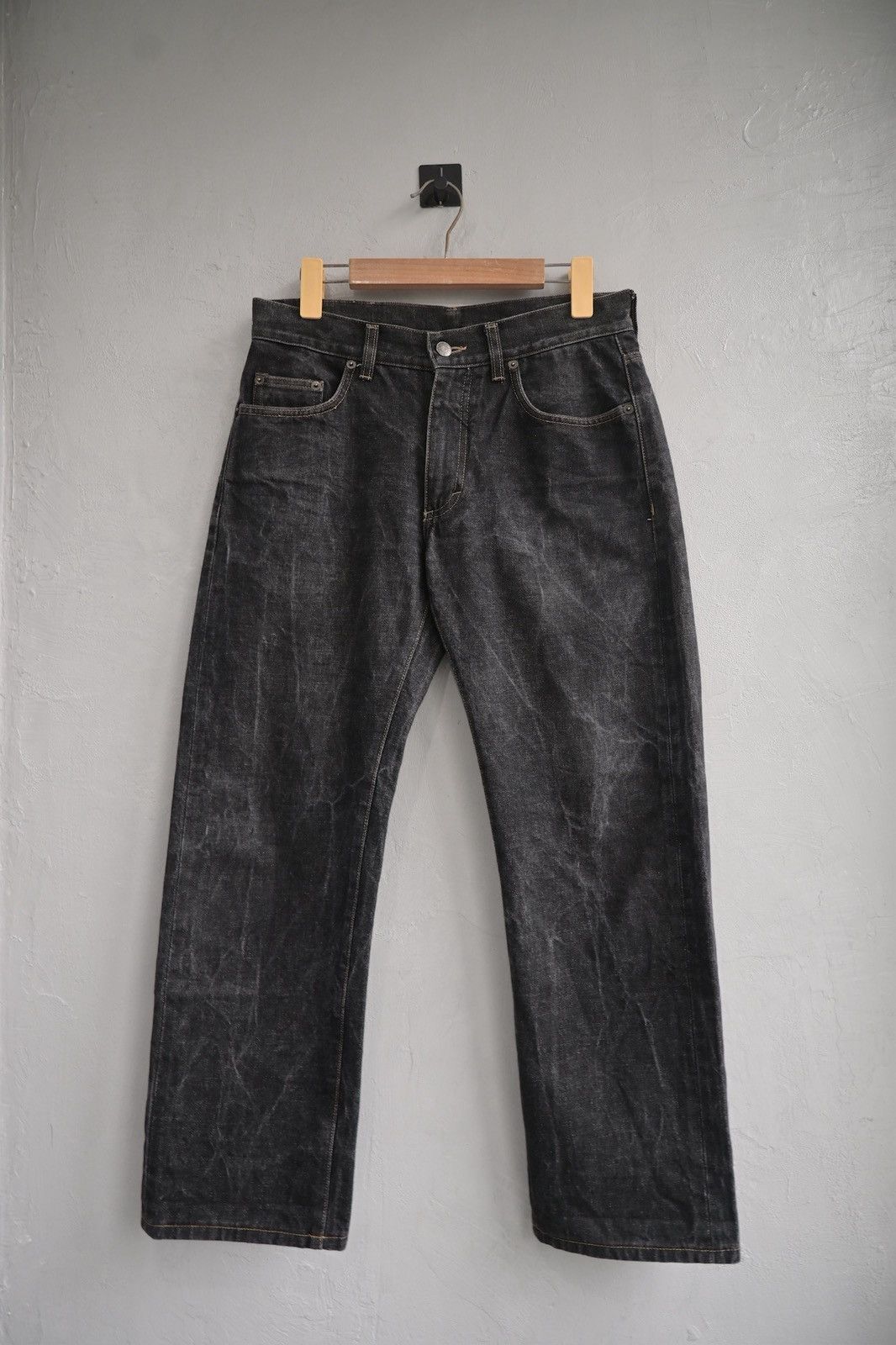 Gucci Gucci by Tom Ford 1999 wide-leg selvedge faded denim pant Size US 30 / EU 46 - 7 Thumbnail