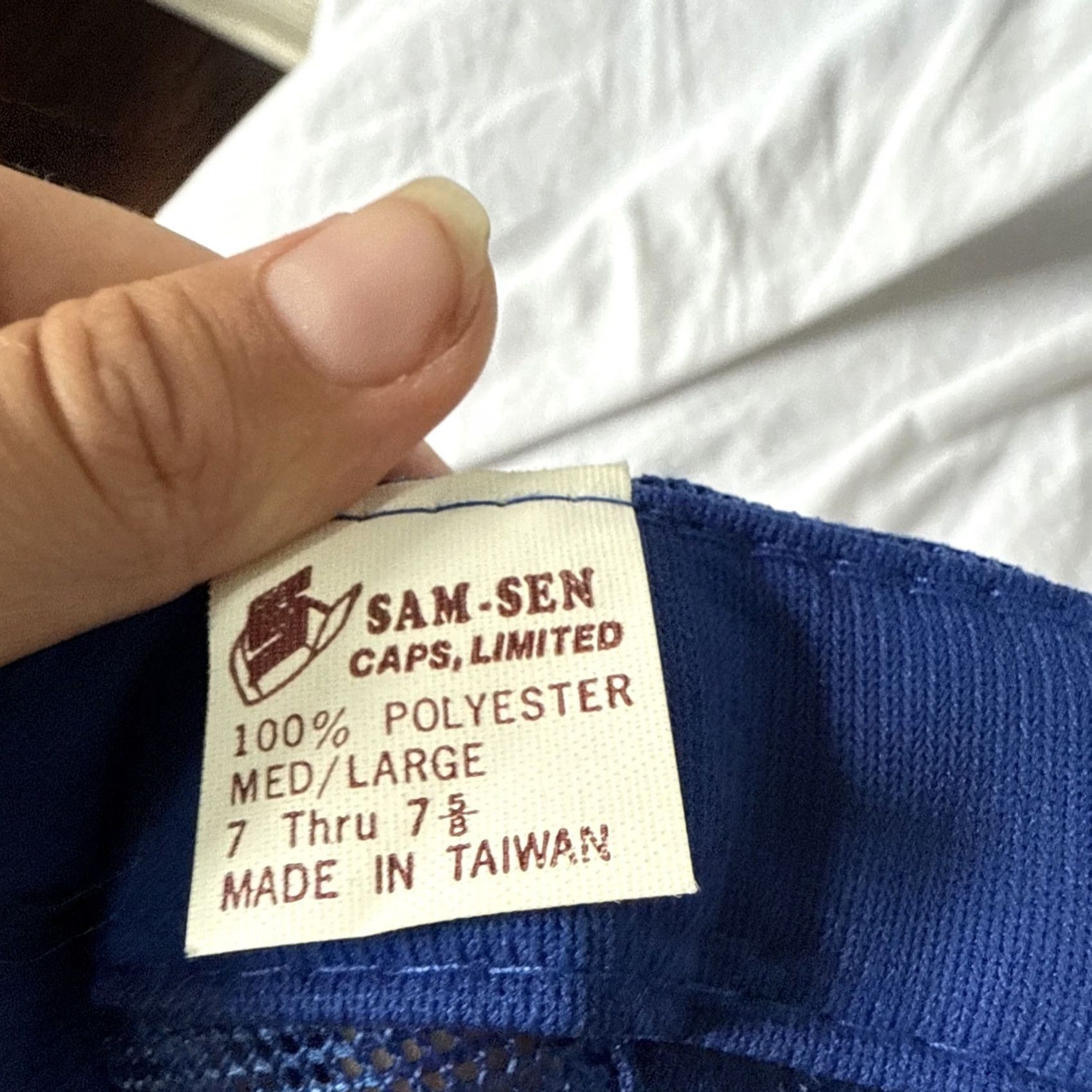 Vintage VINTAGE 80s Sam Sen Caps Avoco Oil Co. Hat SnapBack Foam Mesh Blue Adjustable One Size Unisex Adult Size ONE SIZE - 6 Thumbnail