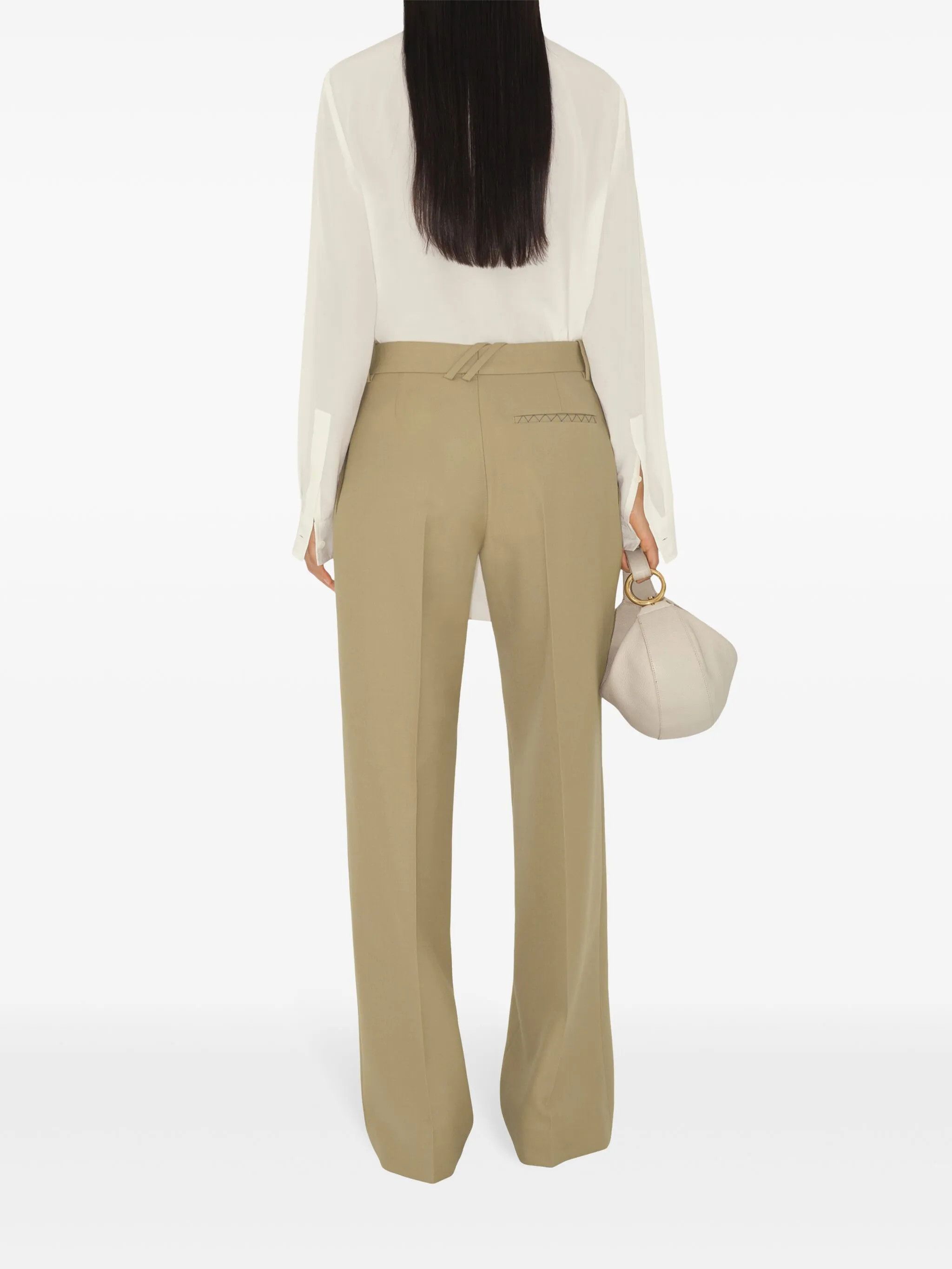 Burberry o1w1db10426 Wool Tailored Trousers in Beige Size 27" / US 4 / IT 40 - 4 Thumbnail
