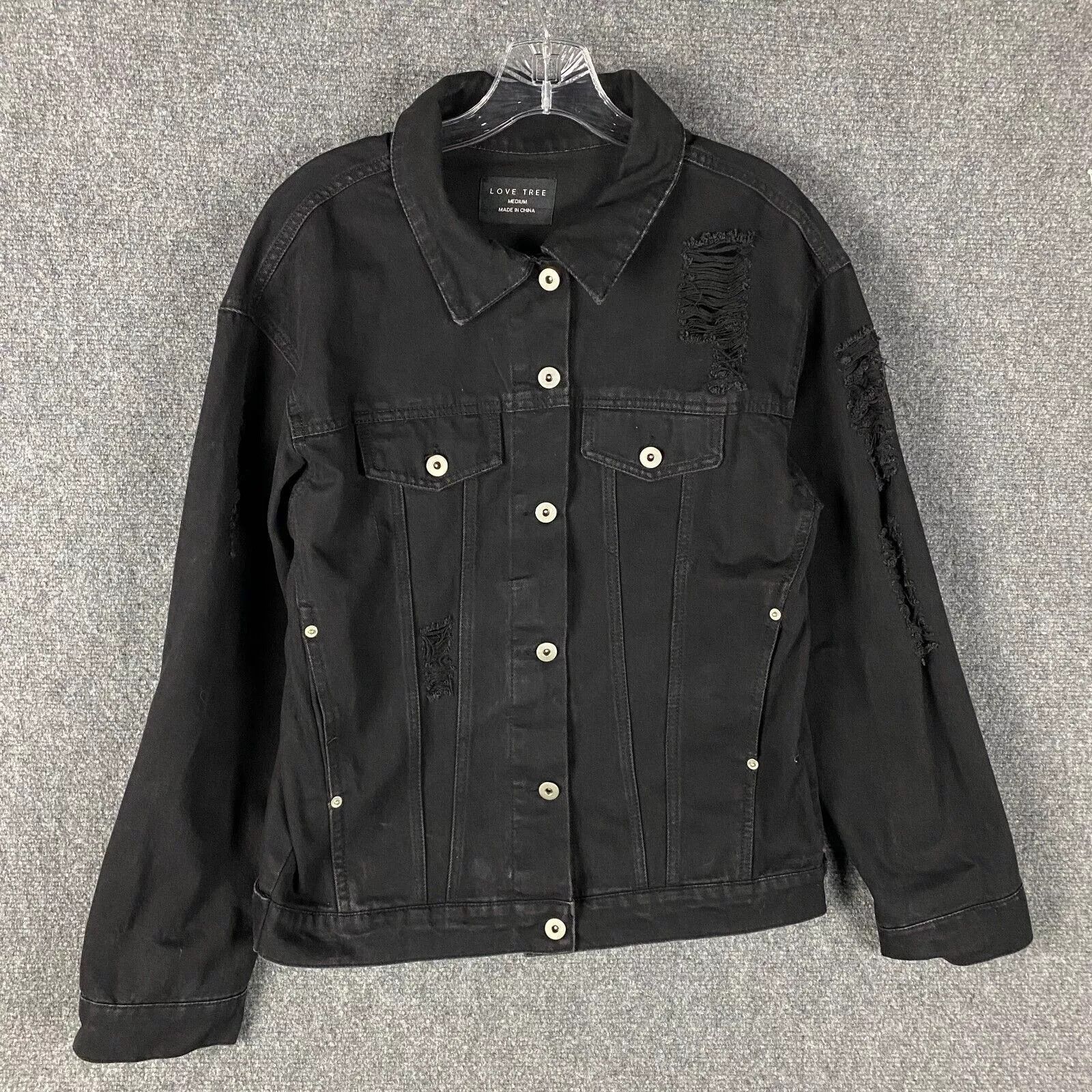 Other Love Tree Denim Jacket Women's Medium Black Cotton Blend M Size M / US 6-8 / IT 42-44 - 1 Thumbnail