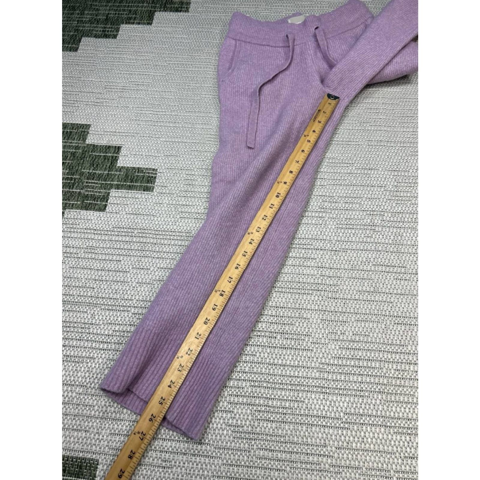 Everlane VINTAGE Everlane The Cozy Sweatpants Womens Small Purple Wool Stretch Mid Rise Straight Size 42" / US 20 - 5 Thumbnail
