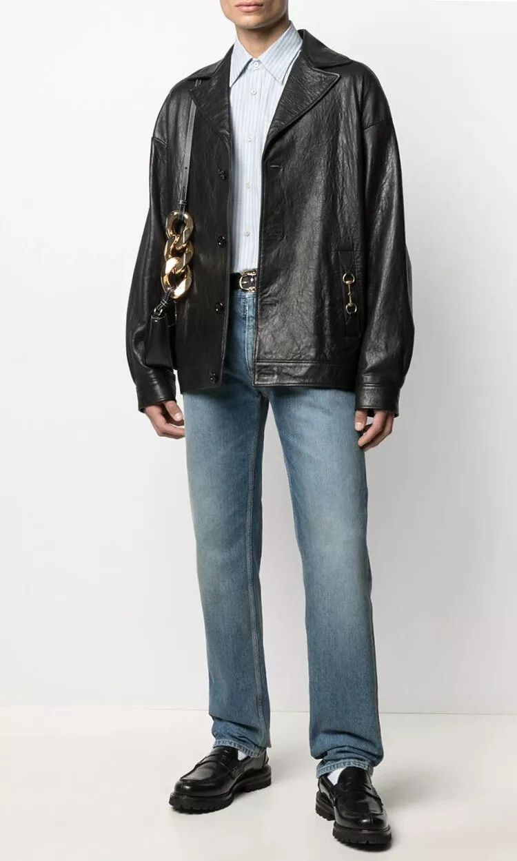 Gucci $3450 GUCCI Black Horsebit Lambskin Leather Men's Jacket Size US S / EU 44-46 / 1 - 5 Thumbnail