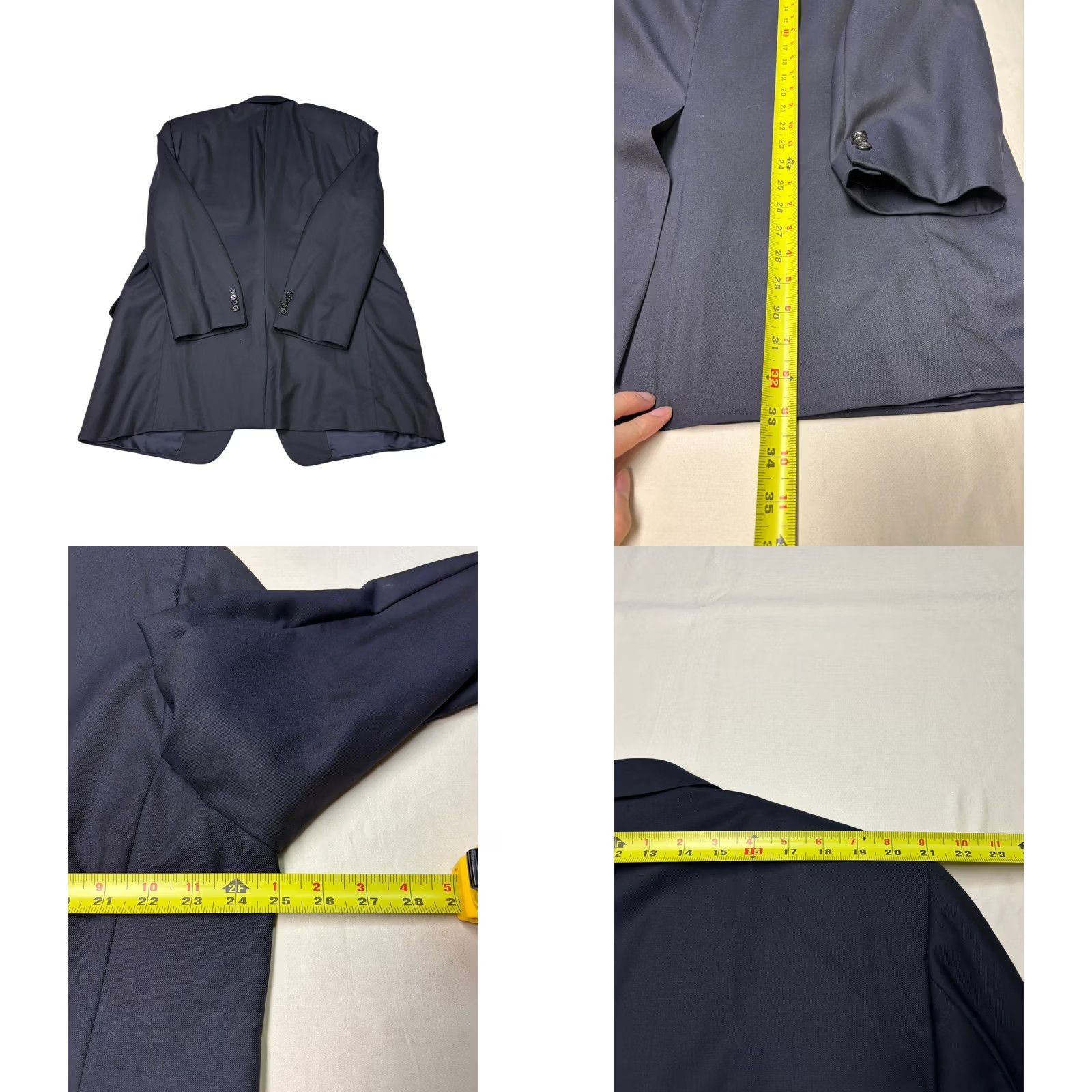 Madison Hickey Freeman Madison Blazer Loro Piana Super 130s Wool Navy Blue 50 Long USA Mens Blazer Wool Navy Blue 50 Long USA Size 50R - 9 Thumbnail
