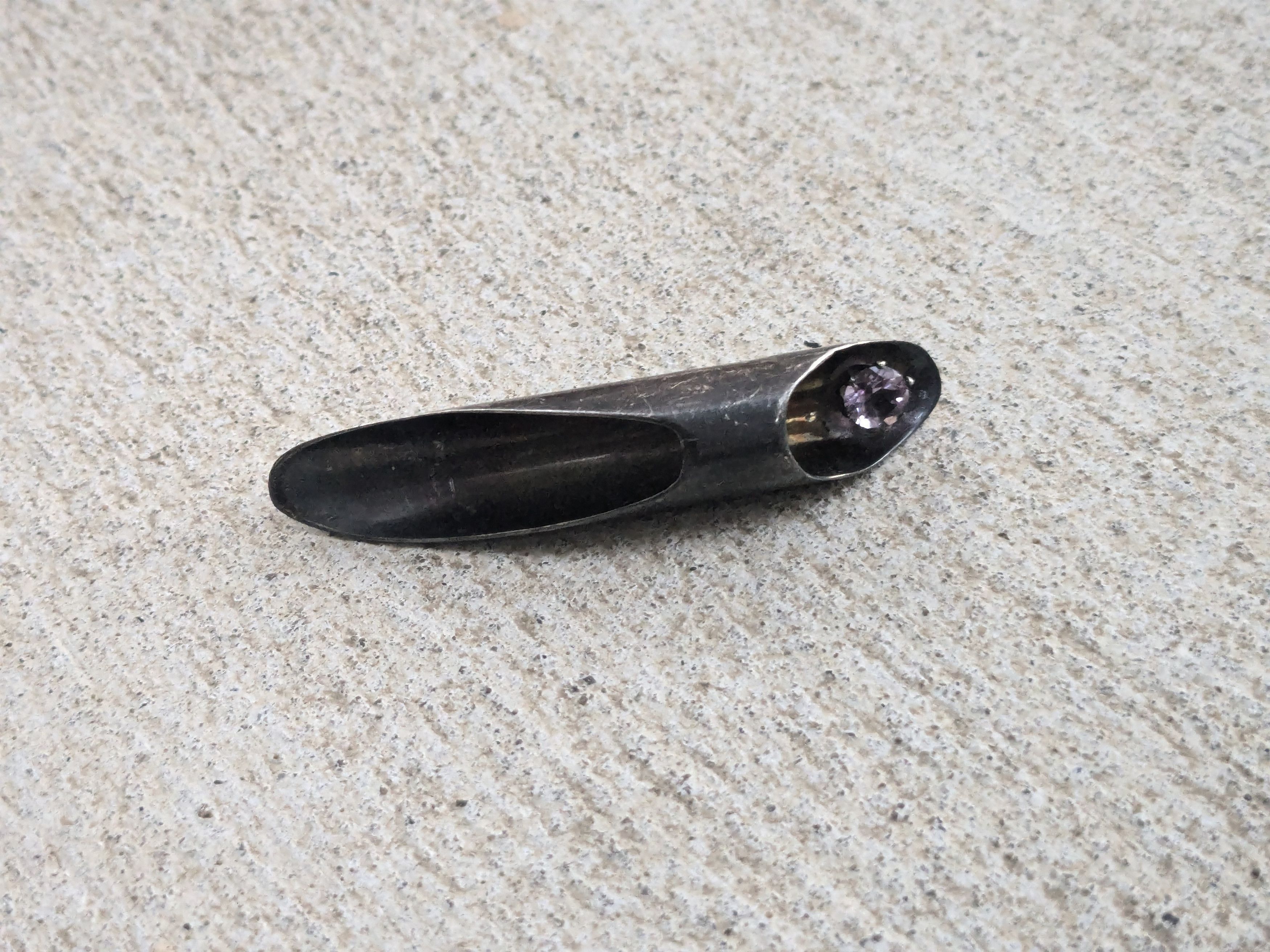 Jewelry × Vintage Vintage Sterling Silver Pin Purple Modern Abstract MCM Size ONE SIZE - 2 Thumbnail