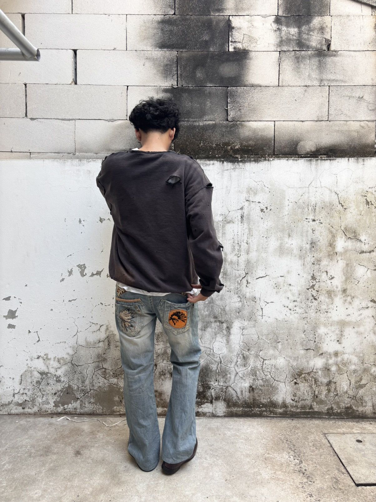 Vintage Thrashed Distressed Faded Sweatshirt ERD Grunge Size US L / EU 52-54 / 3 - 7 Thumbnail