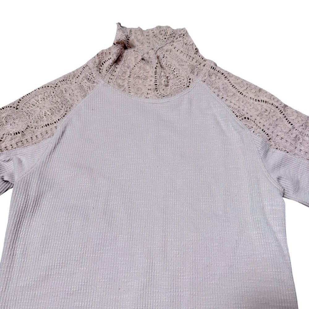 Free People NWT New Free People Freddie Lace Rib Turtleneck Mauve Lilac Size XS / US 0-2 / IT 36-38 - 9 Thumbnail
