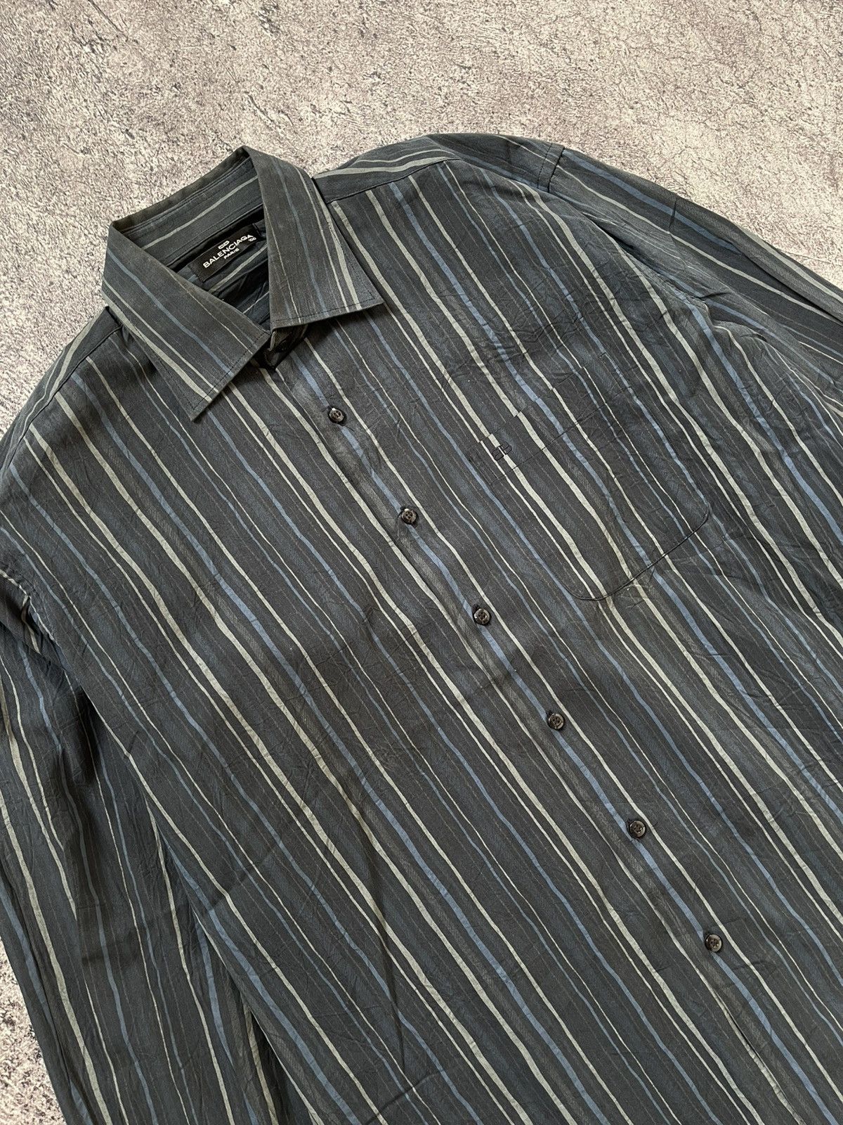 Balenciaga Vintage Balenciaga button ups striped shirt Size US L / EU 52-54 / 3 - 2 Thumbnail