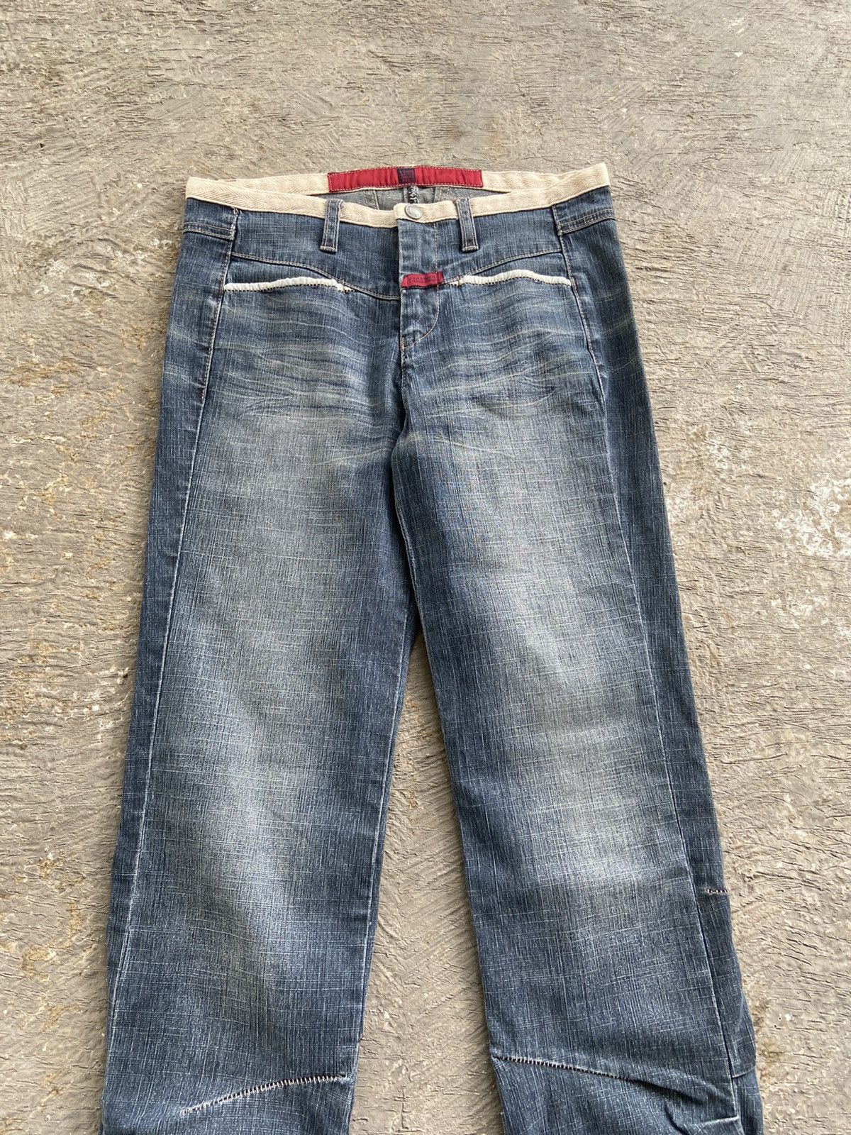 Marithe + Francois Girbaud 2000s Marithe Francois Girbaud - Wrinkled Denim Pants Size US 26 / EU 42 - 2 Thumbnail