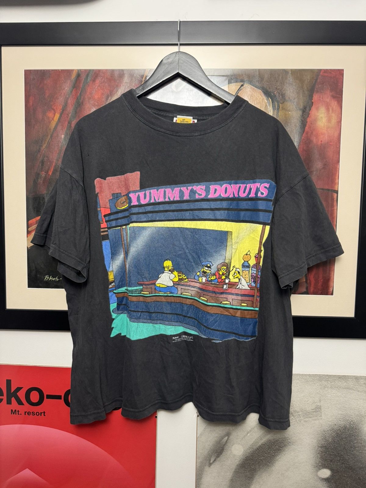 Cartoon Network Vintage 90s The Simpsons Cartoon Tee Yummy Donuts Print Size US XL / EU 56 / 4 - 1 Thumbnail