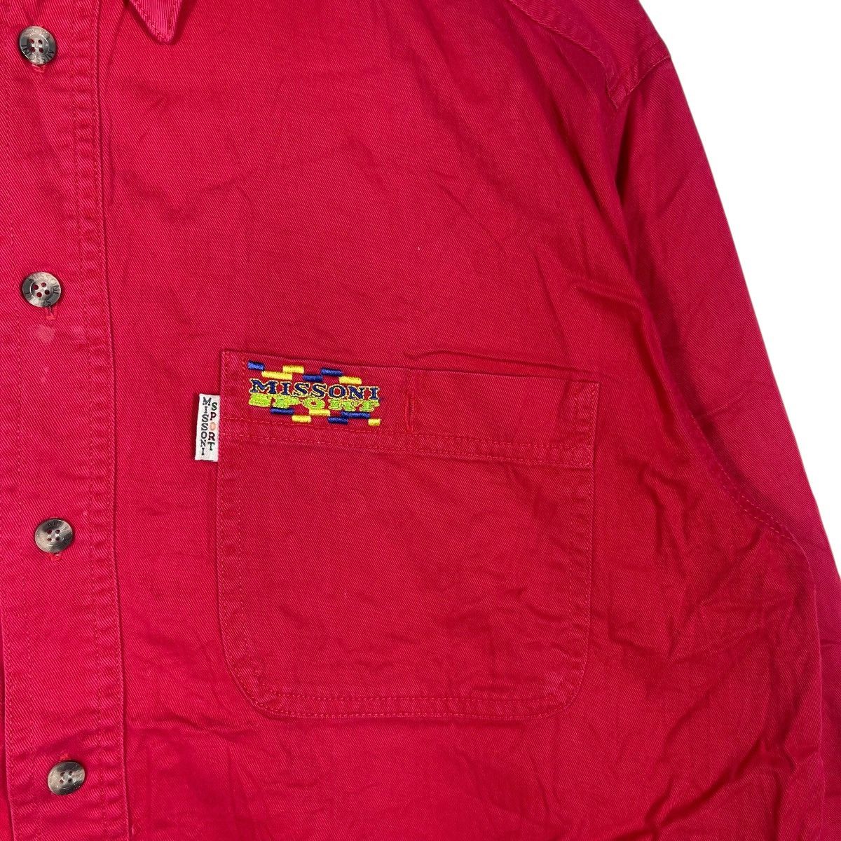 Missoni Missoni Sport Vintage Button-Up Shirt Red Cotton Twill Size US M / EU 48-50 / 2 - 5 Thumbnail