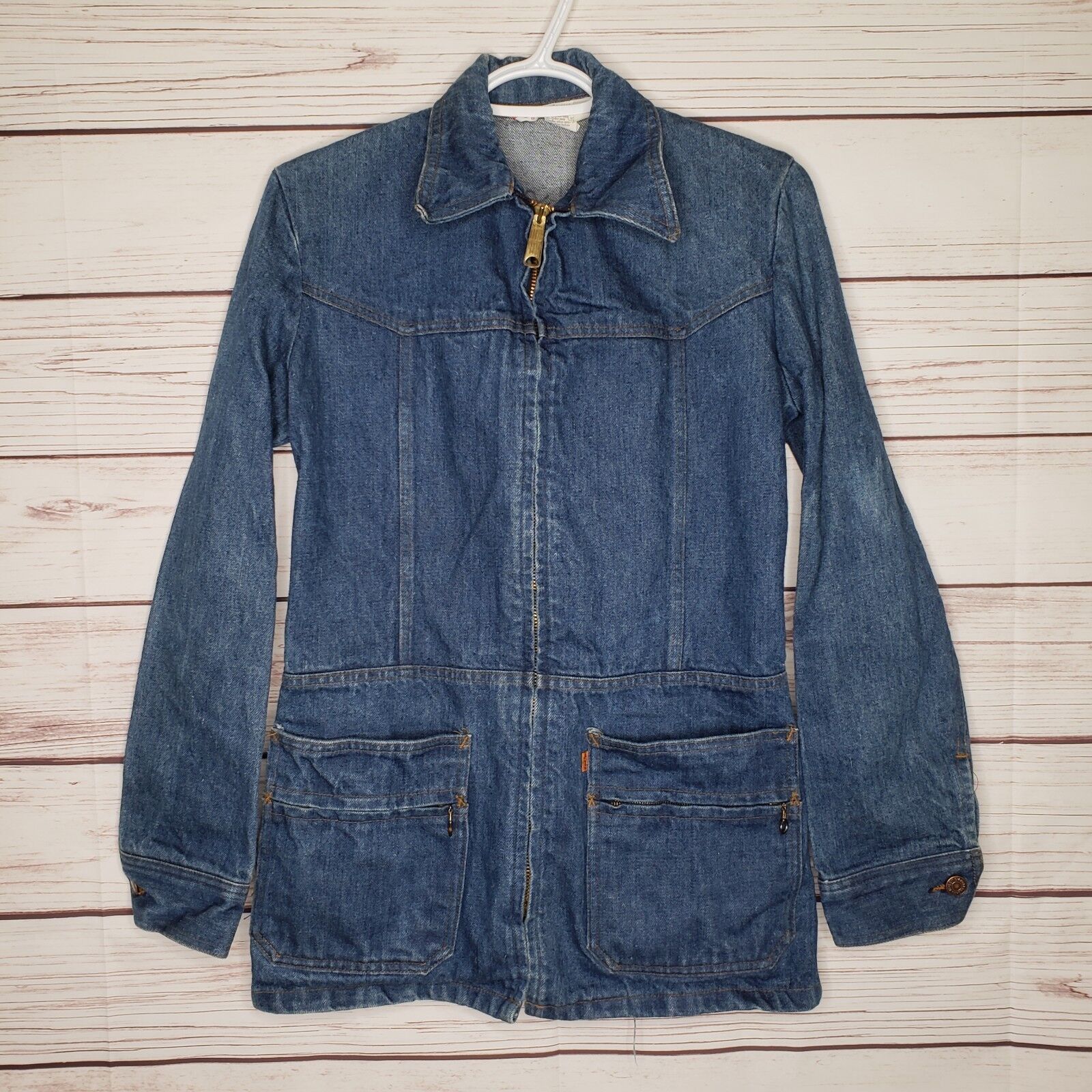 Levi's Vintage Levis Orange Tab Denim Jacket Safari Leisure Small Size US S / EU 44-46 / 1 - 1 Thumbnail