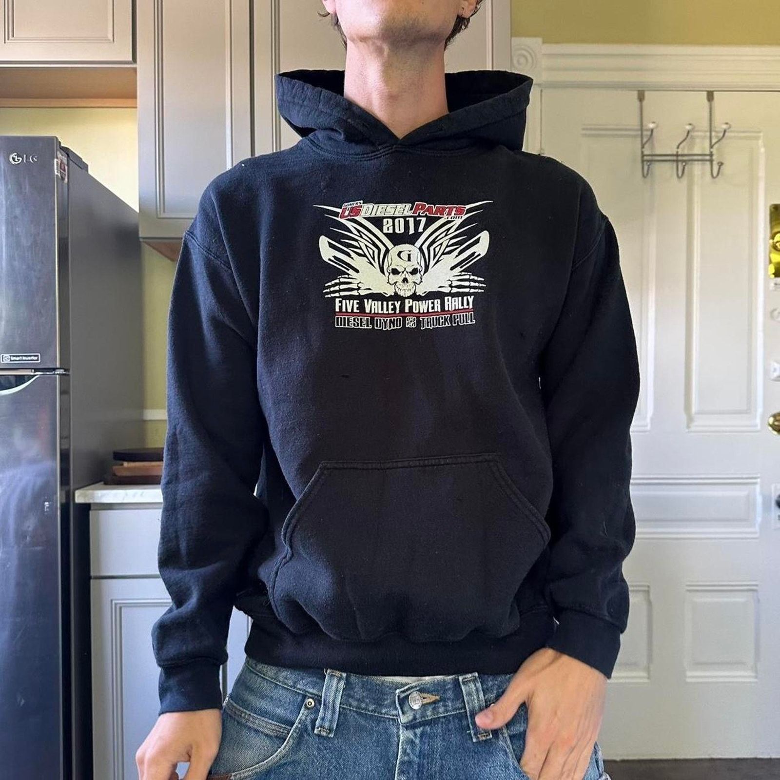 Vintage Epic Y2K Grunge Skull Emo Biker BMX Hoodie Sweatshirt Size US M / EU 48-50 / 2 - 8 Thumbnail
