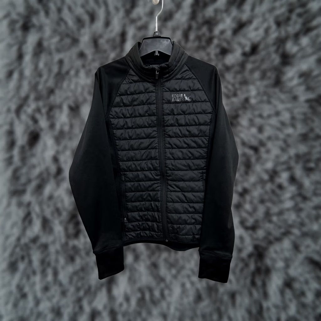 Eddie Bauer Eddie Bauer Puffer Jacket Womens Large Black Full Zip Goose Down Jacket Black Womens L Modern Puffer Size L / US 10 / IT 46 - 1 Thumbnail