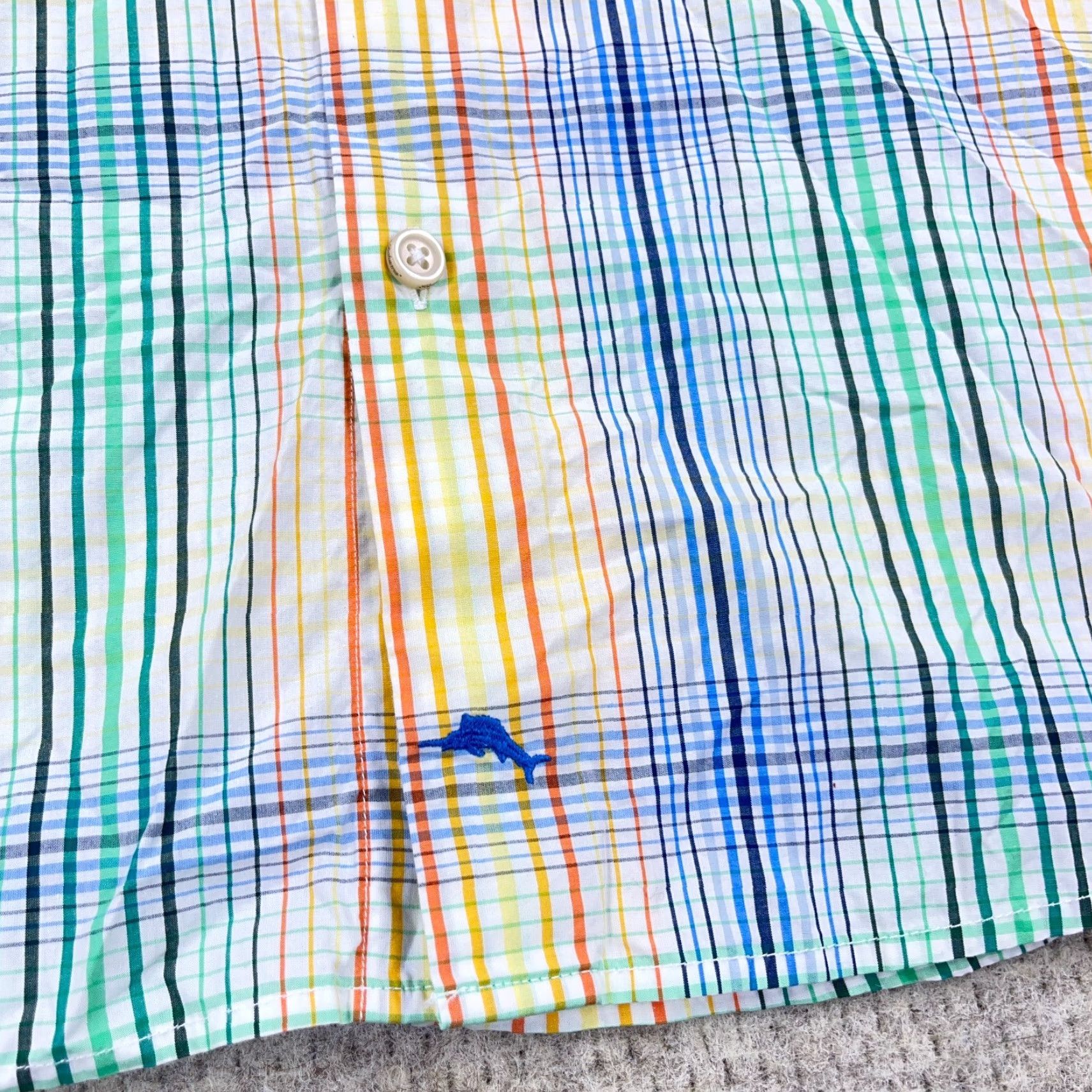Tommy Bahama Tommy Bahama Shirt Men XL Multicolor Plaid Button-Up Dress Poplin Pima Casua l Size 46R - 4 Thumbnail