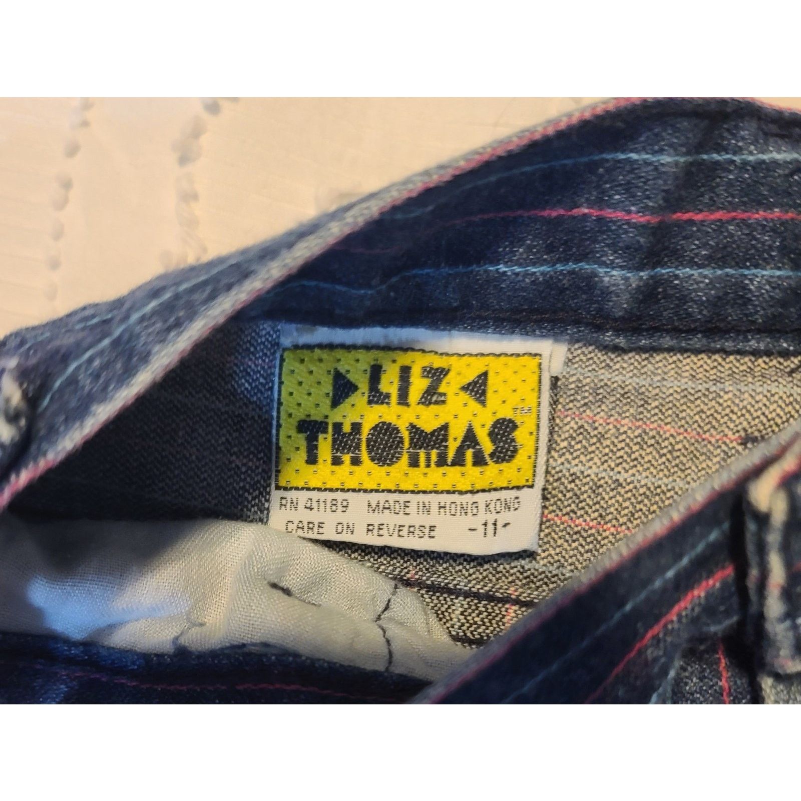 Other Vintage Liz Thomas Pinstripe Hi Rise Jeans Size 32" / US 10 / IT 46 - 4 Thumbnail