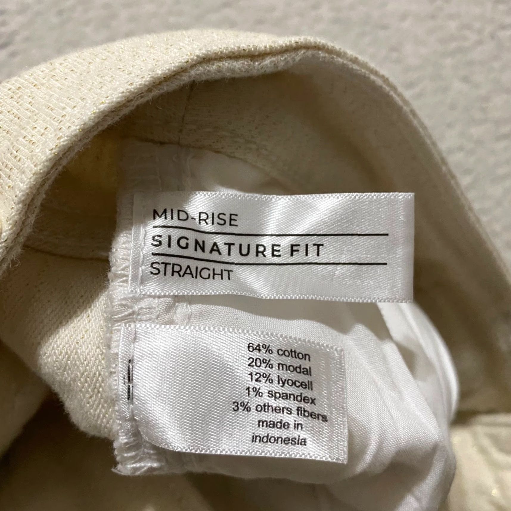 Vintage Lane Bryant Womens Jeans 16 Plus Ivory Denim Mid Rise Straight 5-Pocket Stretch Regular Size 38" / US 16 / IT 52 - 4 Thumbnail