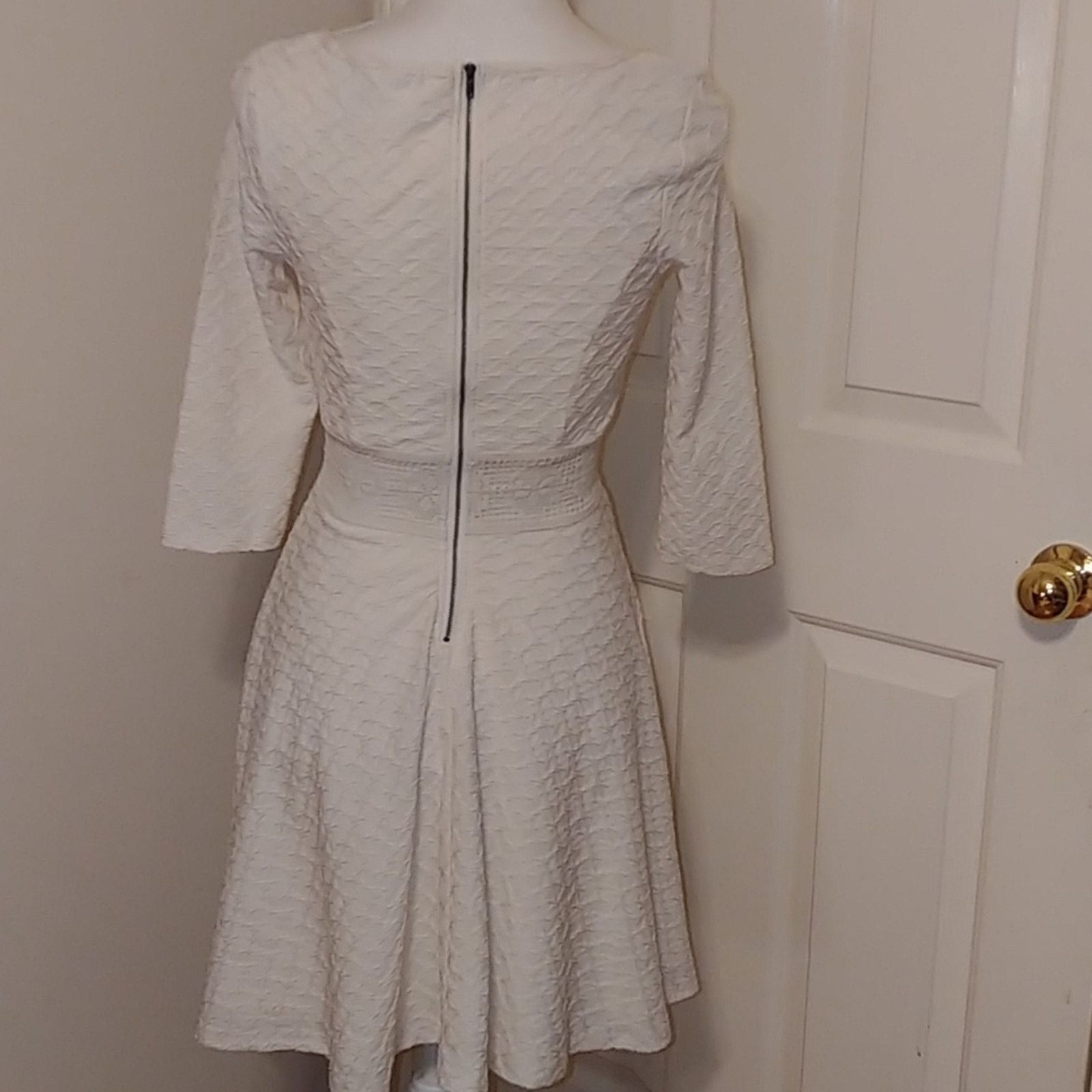 American Rag American Rag Dress Crochet Textured White Size S / US 4 / IT 40 - 3 Thumbnail