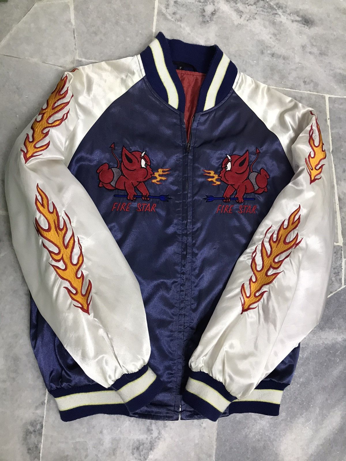 Tedman Vintage Sukajan Souvenir Bomber Jacket Flying Devil Tedman Size US L / EU 52-54 / 3 - 5 Thumbnail