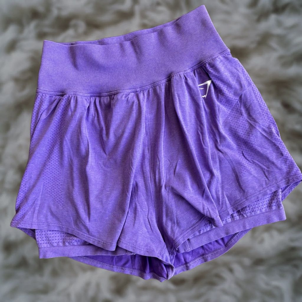 Gymshark Gymshark Vital Seamless 2.0 2-In-1 Shorts Lavender Purple sz L / 5" ins Womens Size 40" / US 18 - 1 Thumbnail