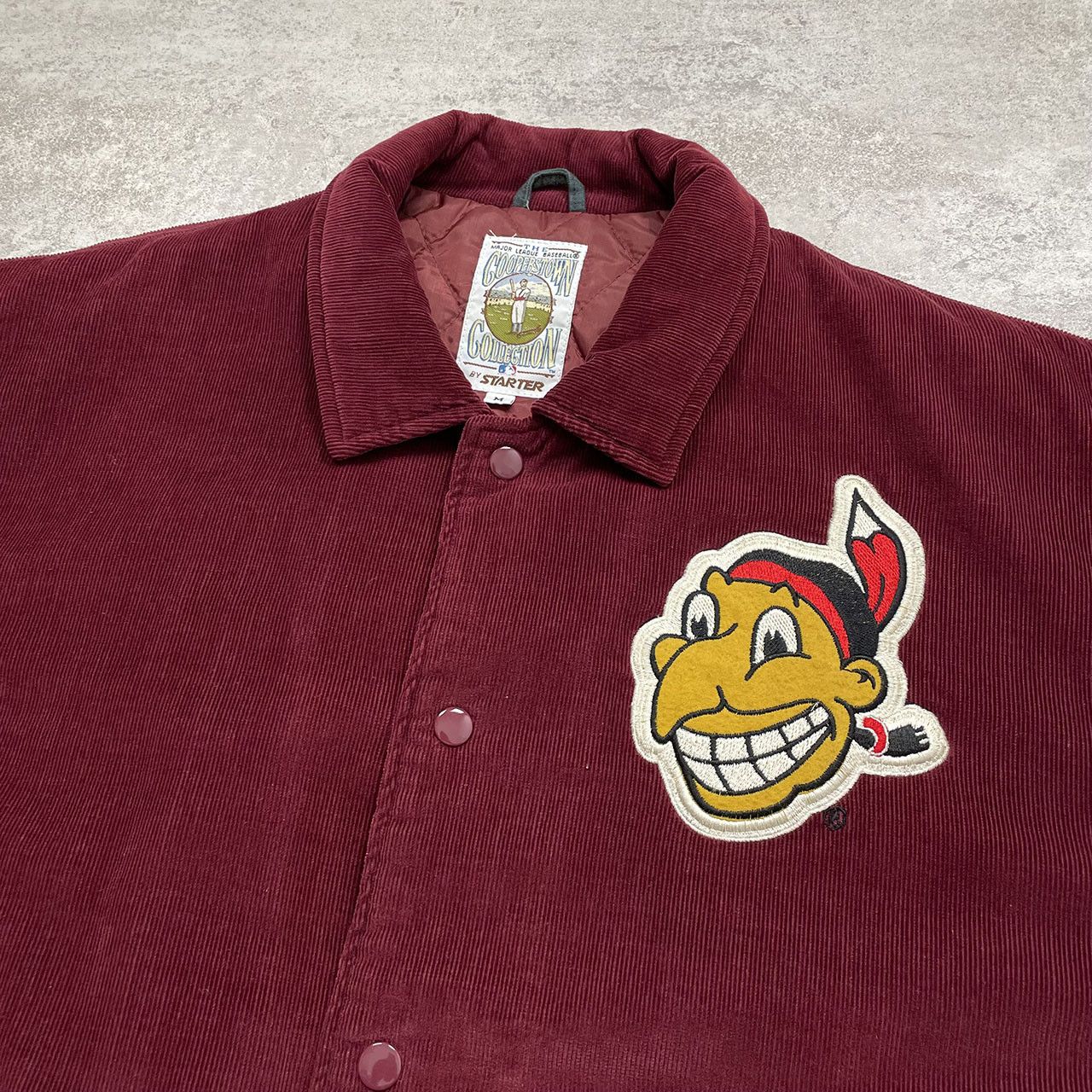 MLB × Starter × Vintage CLEVELAND INDIANS COOPERSTOWN CORDUROY JACKET CHIEF WAHOO Size US M / EU 48-50 / 2 - 3 Thumbnail