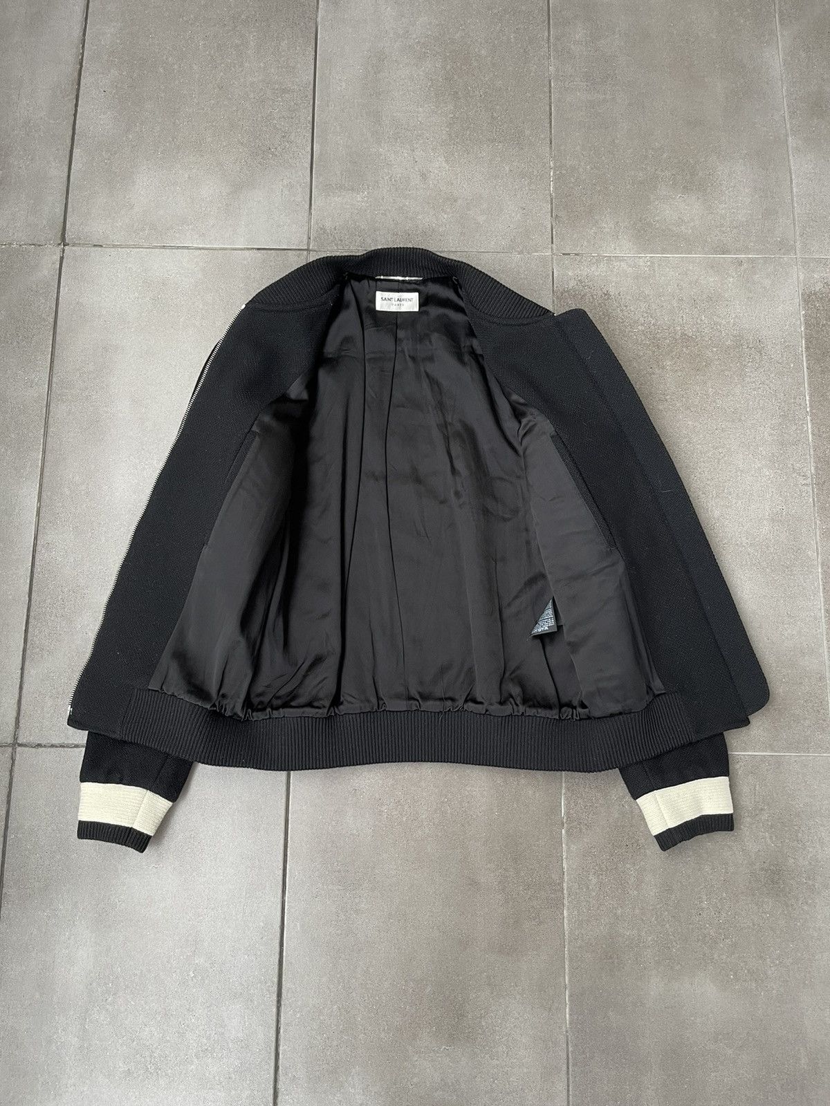 Saint Laurent Paris SS19 Saint Laurent Two Tone Black Wool Teddy Bomber Jacket Size US S / EU 44-46 / 1 - 14 Thumbnail