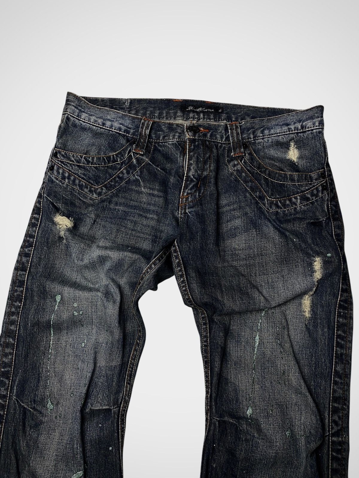 If Six Was Nine Root Three Seawash Glittery Flared Jeans Size US 34 / EU 50 - 3 Thumbnail