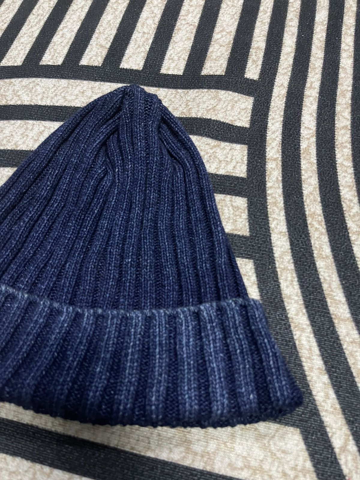 Studio D'Artisan 90s STUDIO D ARTISAN INDIGO SMALL LOGO BEANIE HAT Size ONE SIZE - 7 Thumbnail