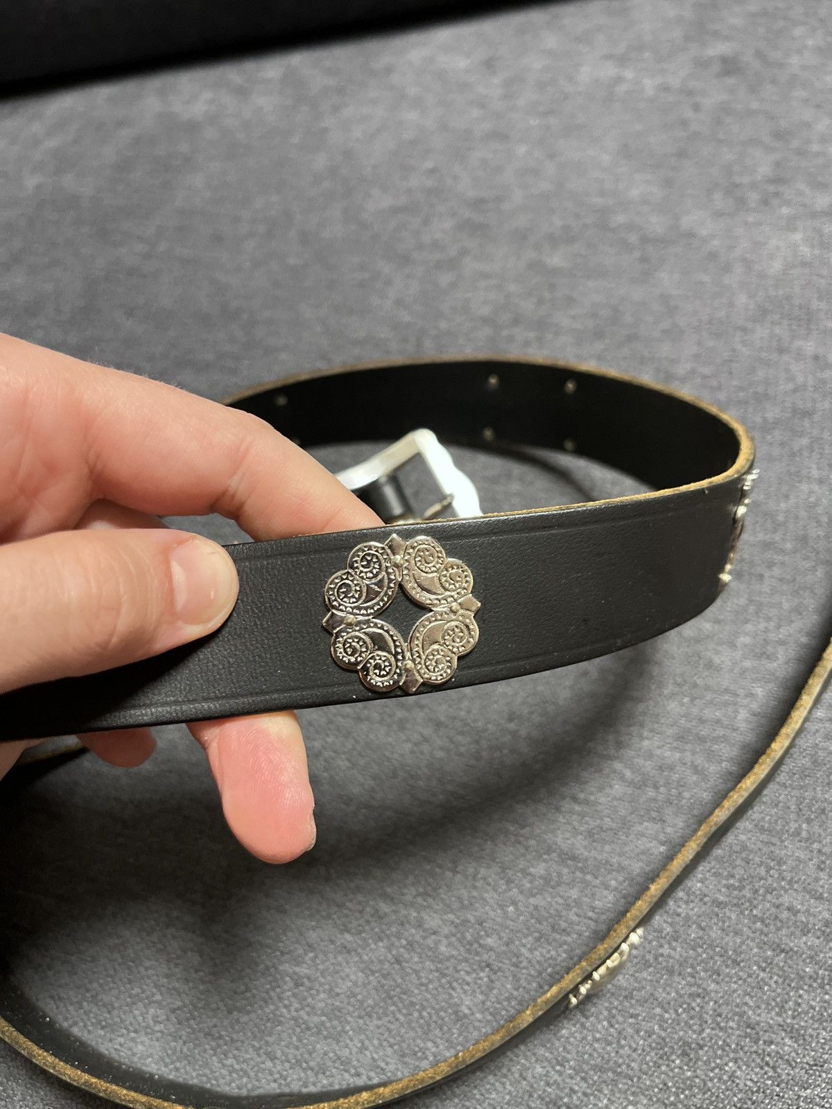 Cowboy Equipment × Vintage Etro Style Vintage Swiss Leather Cows Belt Size ONE SIZE - 6 Thumbnail