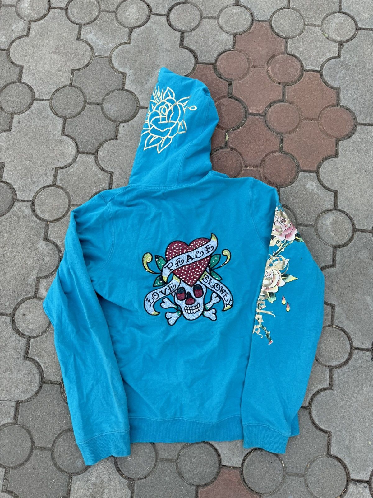 Ed Hardy × Vintage Vintage Ed Hardy Style Zip Hoodie Y2K Size M / US 6-8 / IT 42-44 - 2 Thumbnail