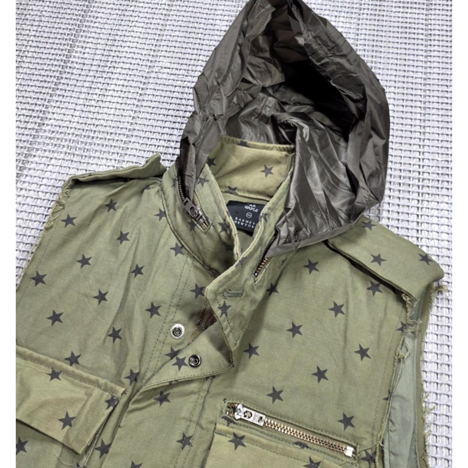 ALOHAS AR by Aloha Rag Military Jacket XS Green Stars Canvas Zip Snap Button Vintage? No Size US XS / EU 42 / 0 - 3 Thumbnail