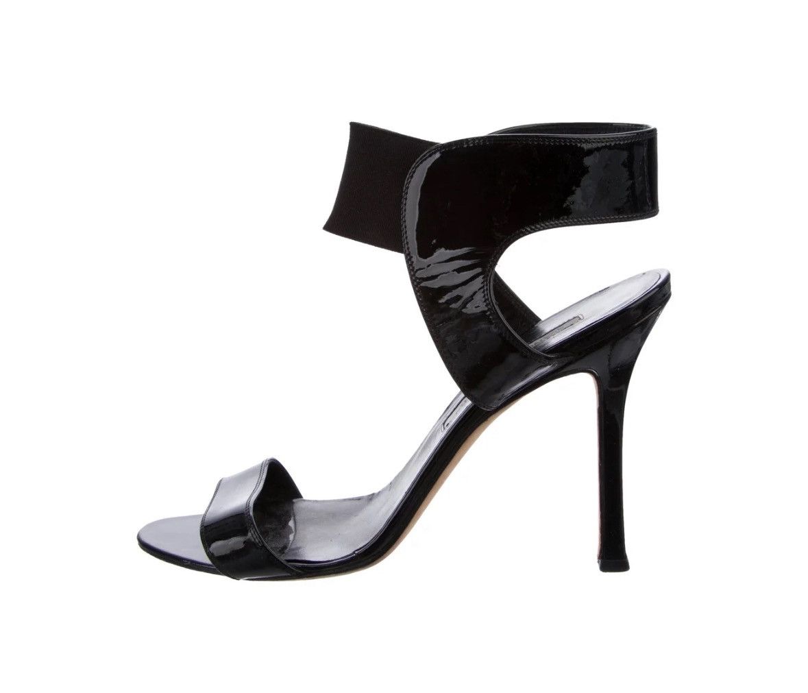 Manolo Blahnik EUC Auth Manolo Blahnik Patent Strap Heeled Sandals 37.5 Size US 7.5 / IT 37.5 - 2 Thumbnail
