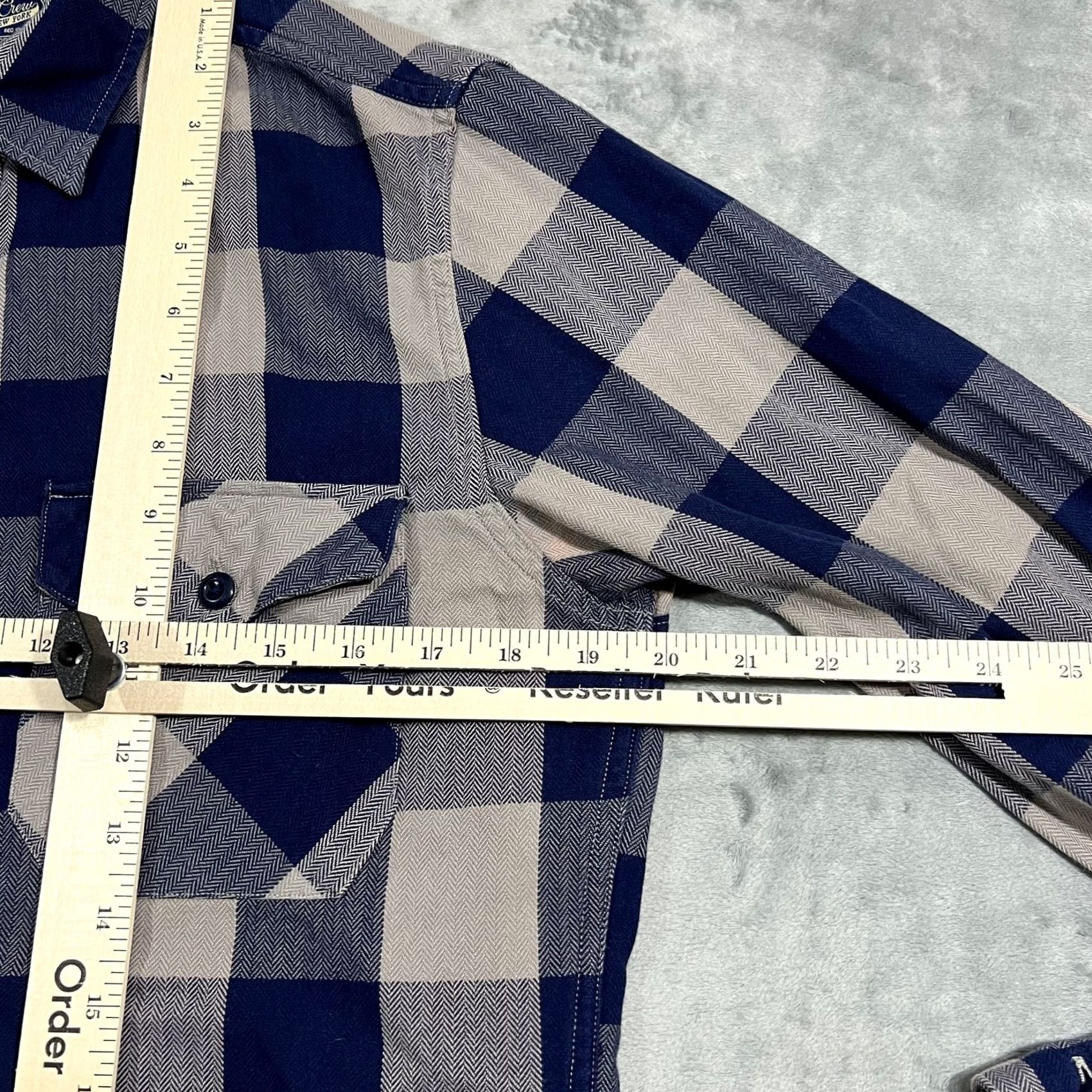 J.Crew J.Crew Men's S Blue Tan Buffalo Check Flannel Shirt Long Sleeve Button Up Size US S / EU 44-46 / 1 - 7 Thumbnail