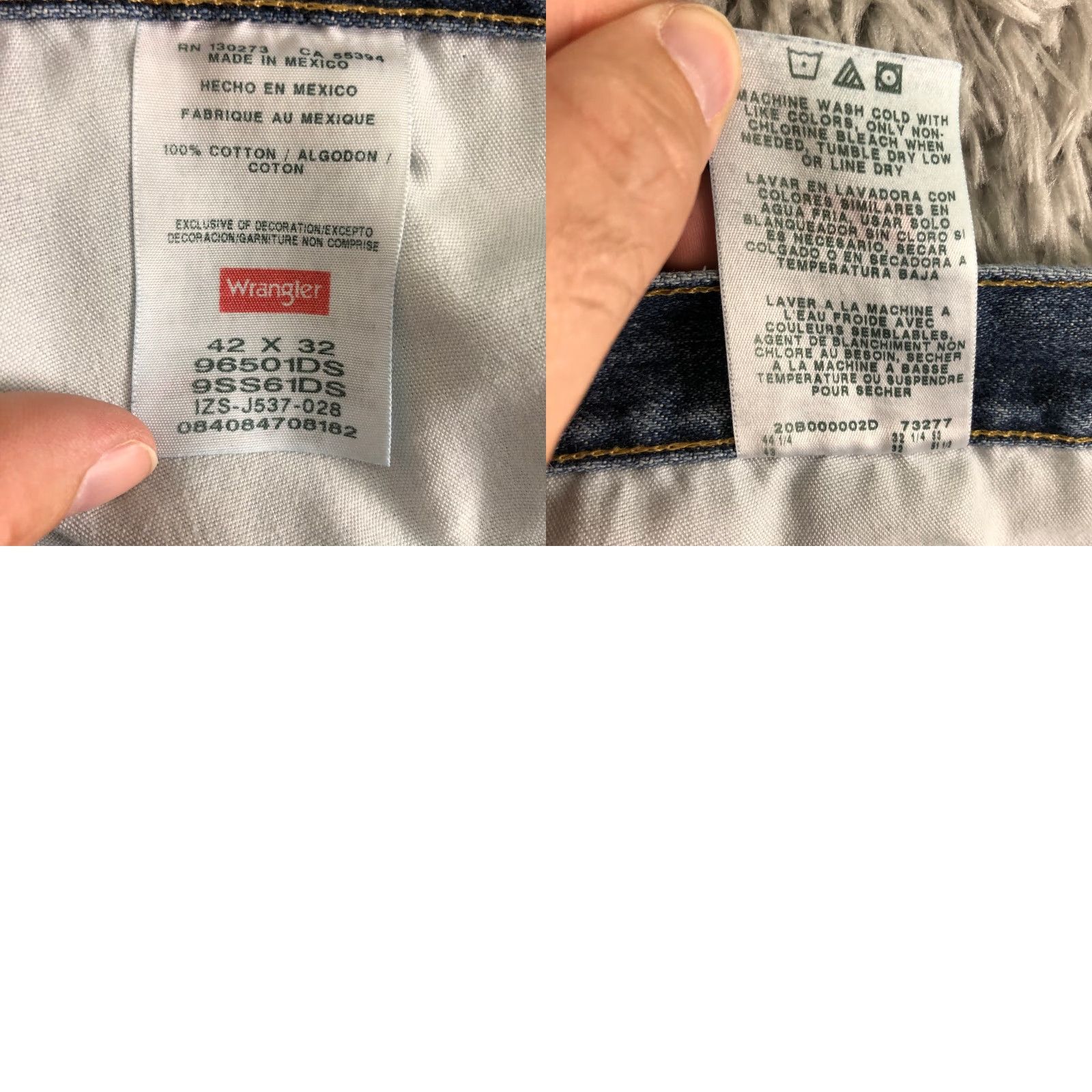 Wrangler Wrangler Jeans Mens 42x32 Mid Rise Straight Leg Denim Blue Medium Wash Regular Size 42x32 Mens Size US 42 / EU 58 - 8 Thumbnail