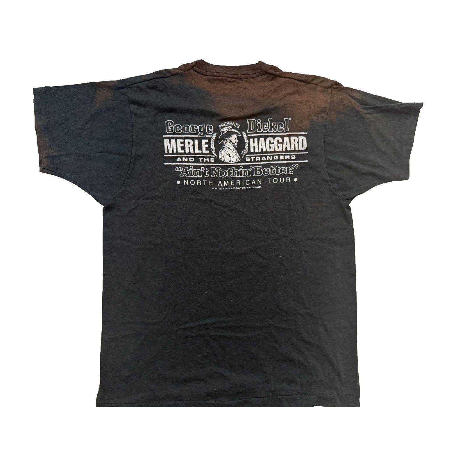 & Other Stories VTG George Dickel Merle Haggard Shirt Mens LG 1987 Concert Size US L / EU 52-54 / 3 - 8 Thumbnail
