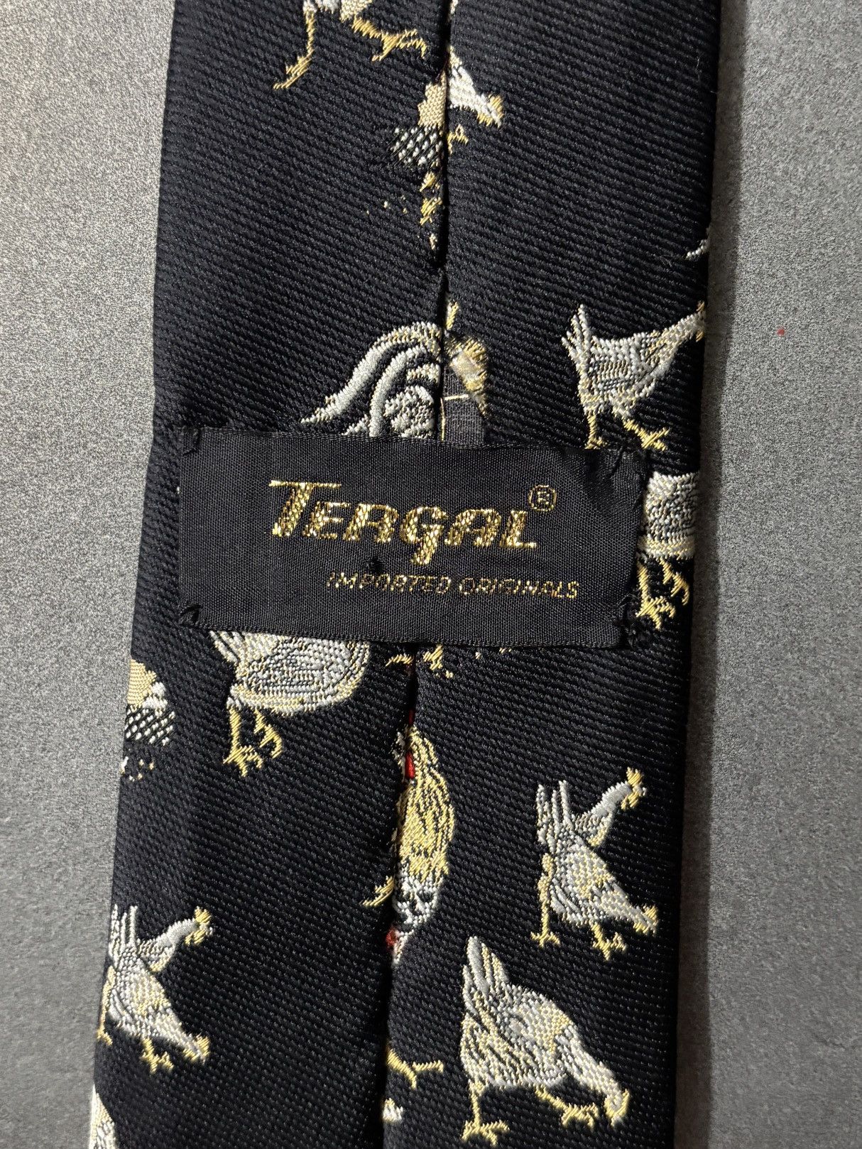 Vintage Vintage Tie Chicken Print Pattern Novelty Fun Cock Rooster Size ONE SIZE - 4 Thumbnail