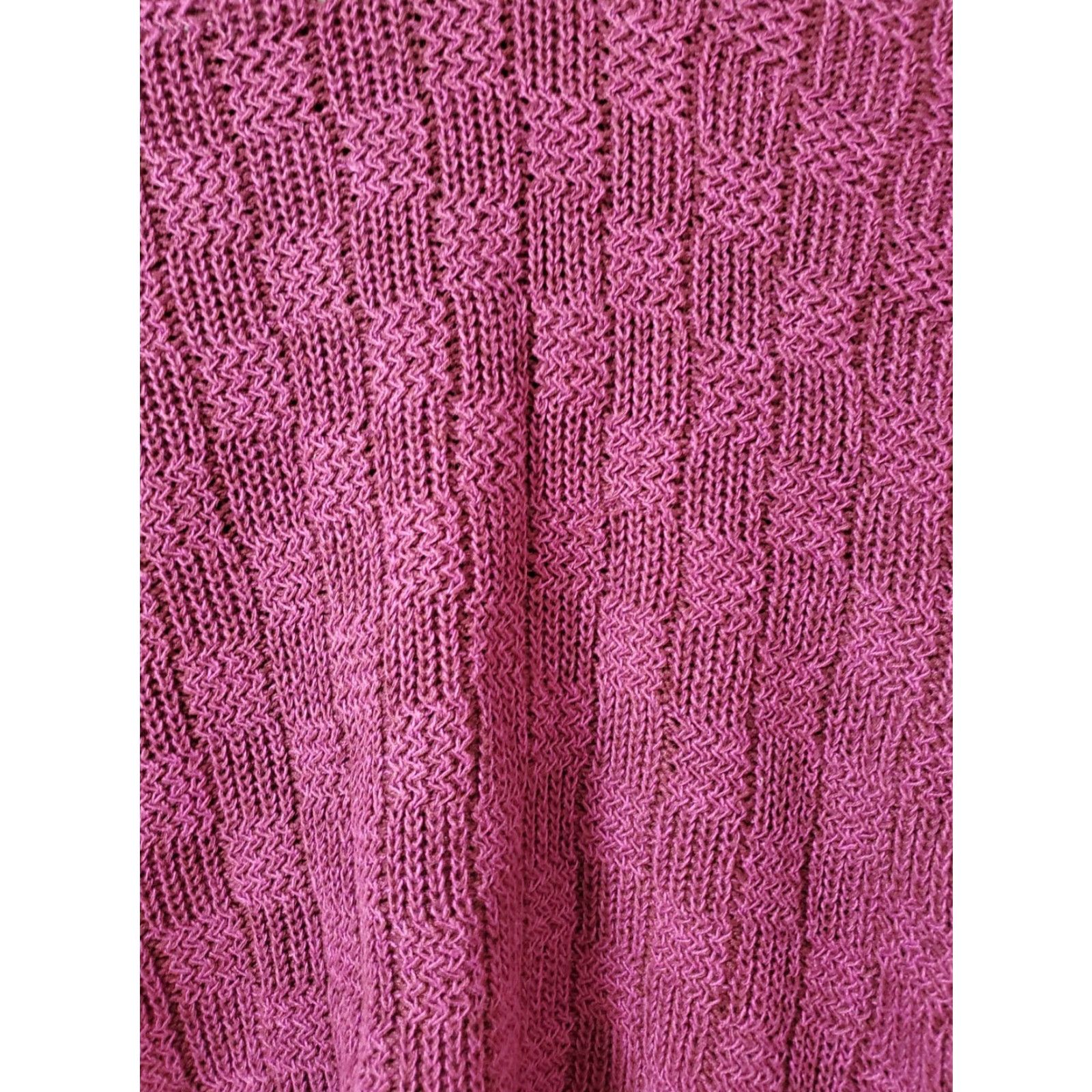 Vintage VINTAGE Weekends Sweater XL Purple Patchwork Crew Neck Knits, Cotton Blend, Ramie, Heavyweight, 80s Pullover, Women Size XL / US 12-14 / IT 48-50 - 2 Thumbnail