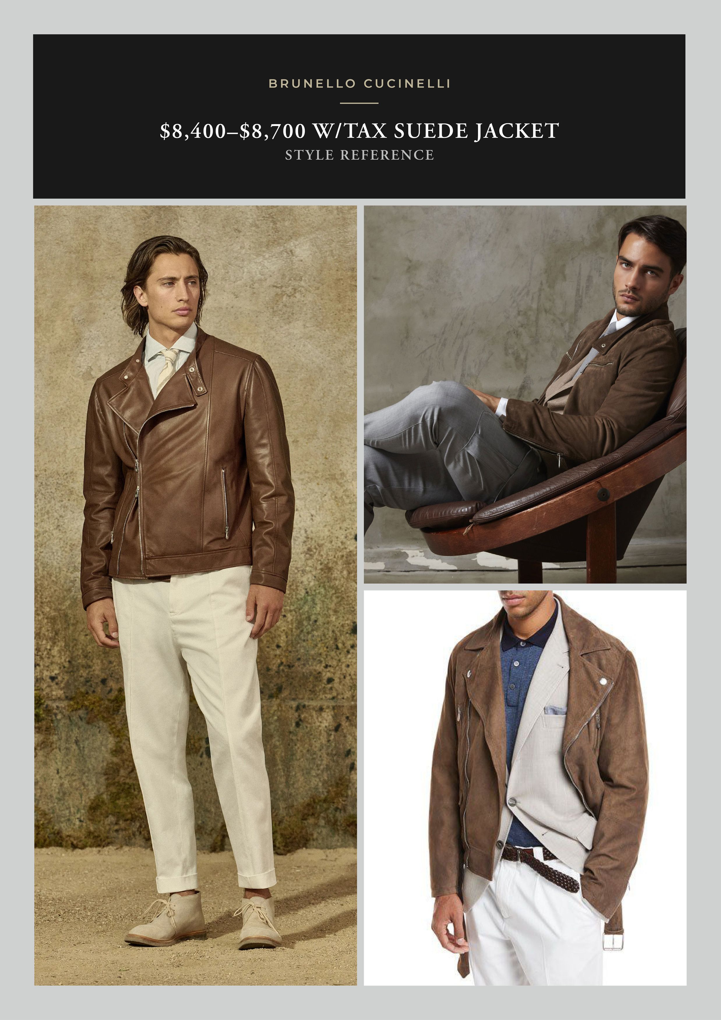 Brunello Cucinelli Effortless Cool $8,400 CUCINELLI Suede Leather Biker Jacket Size US XL / EU 56 / 4 - 13 Thumbnail