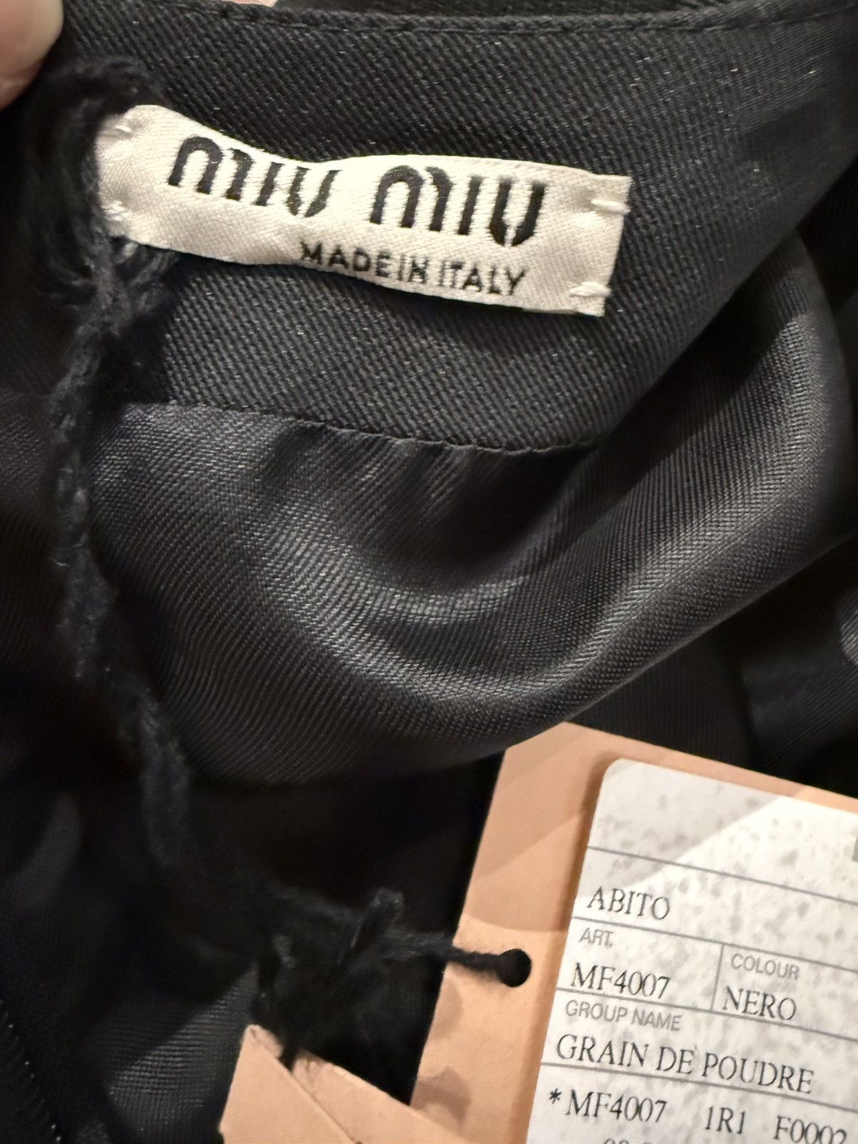 Miu Miu Miu Miu Grain De Poudre Mini Dress w/ Bow size 38 Size XS / US 0-2 / IT 36-38 - 7 Thumbnail