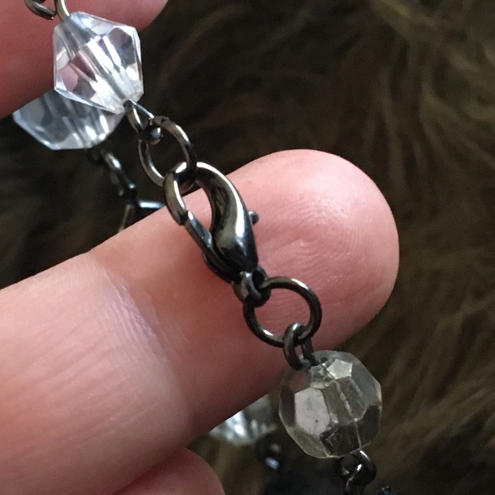 Vintage Vintage 90s chrome chain glass bead necklace Size ONE SIZE - 8 Thumbnail