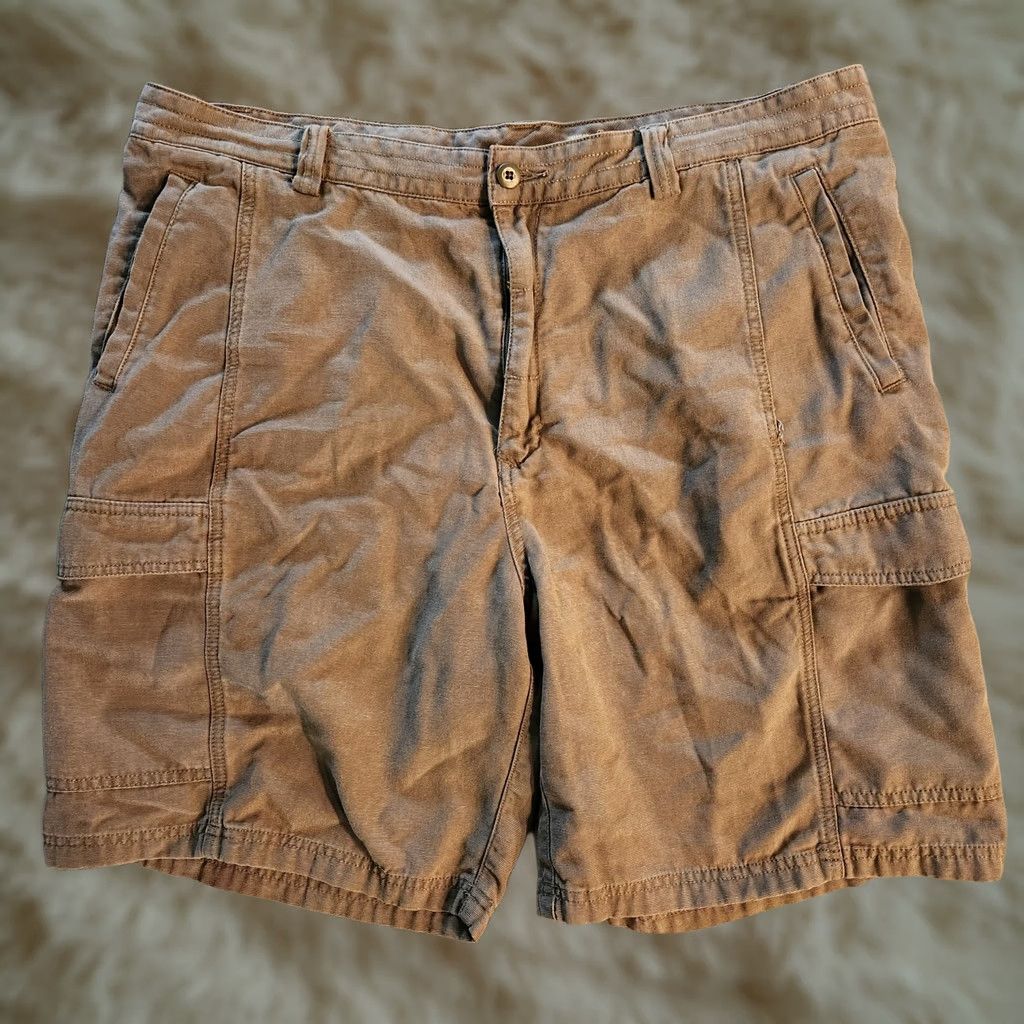 Tommy Bahama Tommy Bahama Relax Short Mens 40 Green Cargo Beach Fishing Cargo Pocket Zipper Button Flat Front Relaxed Cotton Lyocell Tencel Blend Size US 40 / EU 56 - 1 Thumbnail