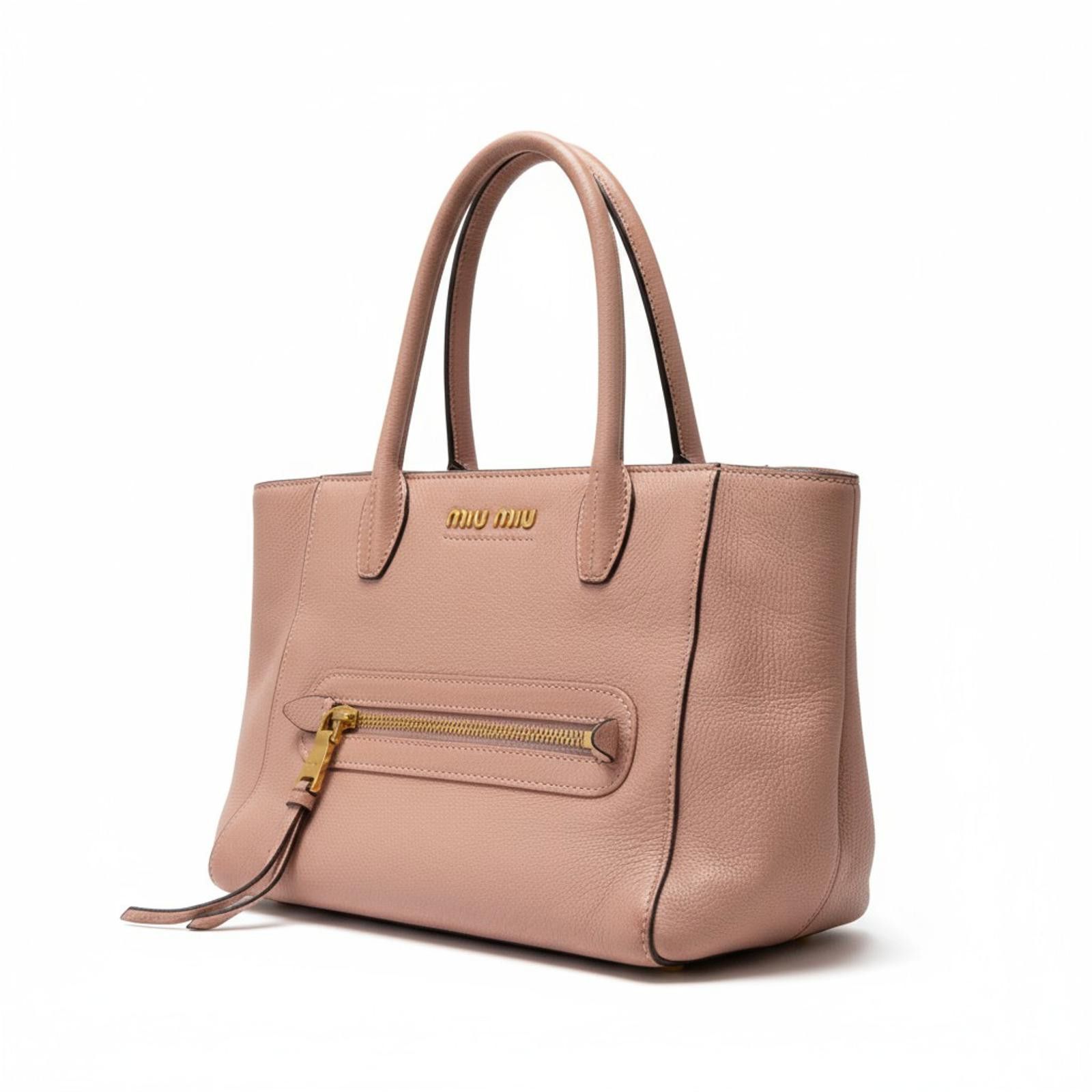 Miu Miu Miu Miu - Leather Tote Handbag Pink Size ONE SIZE - 1 Thumbnail