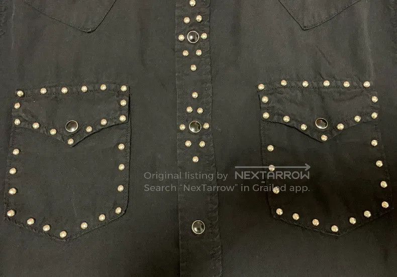 Saint Laurent Paris Saint Laurent Paris Black Denim Double Pocket Stud Shirt Size US L / EU 52-54 / 3 - 5 Thumbnail