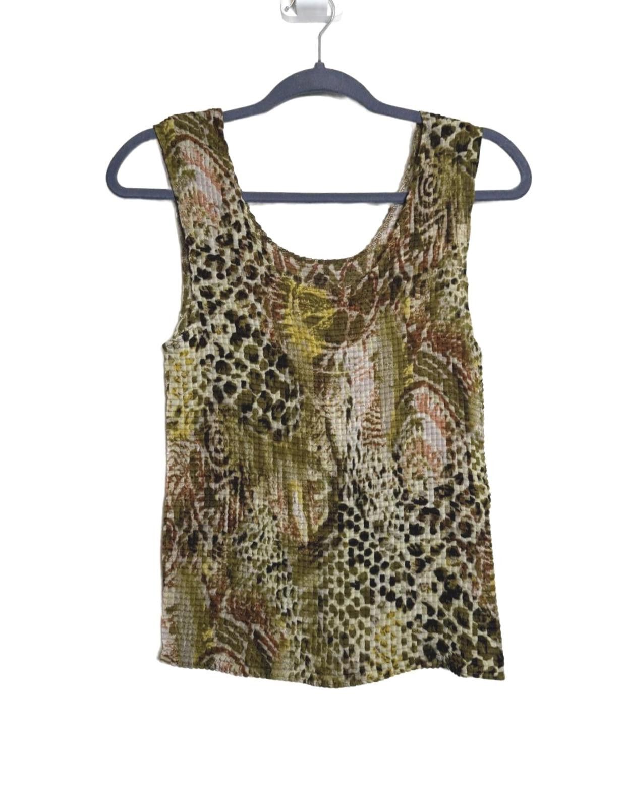 Nicole Club Women Y2K Crinkle Stretchy Tank Top Size L / US 10 / IT 46 - 2 Thumbnail