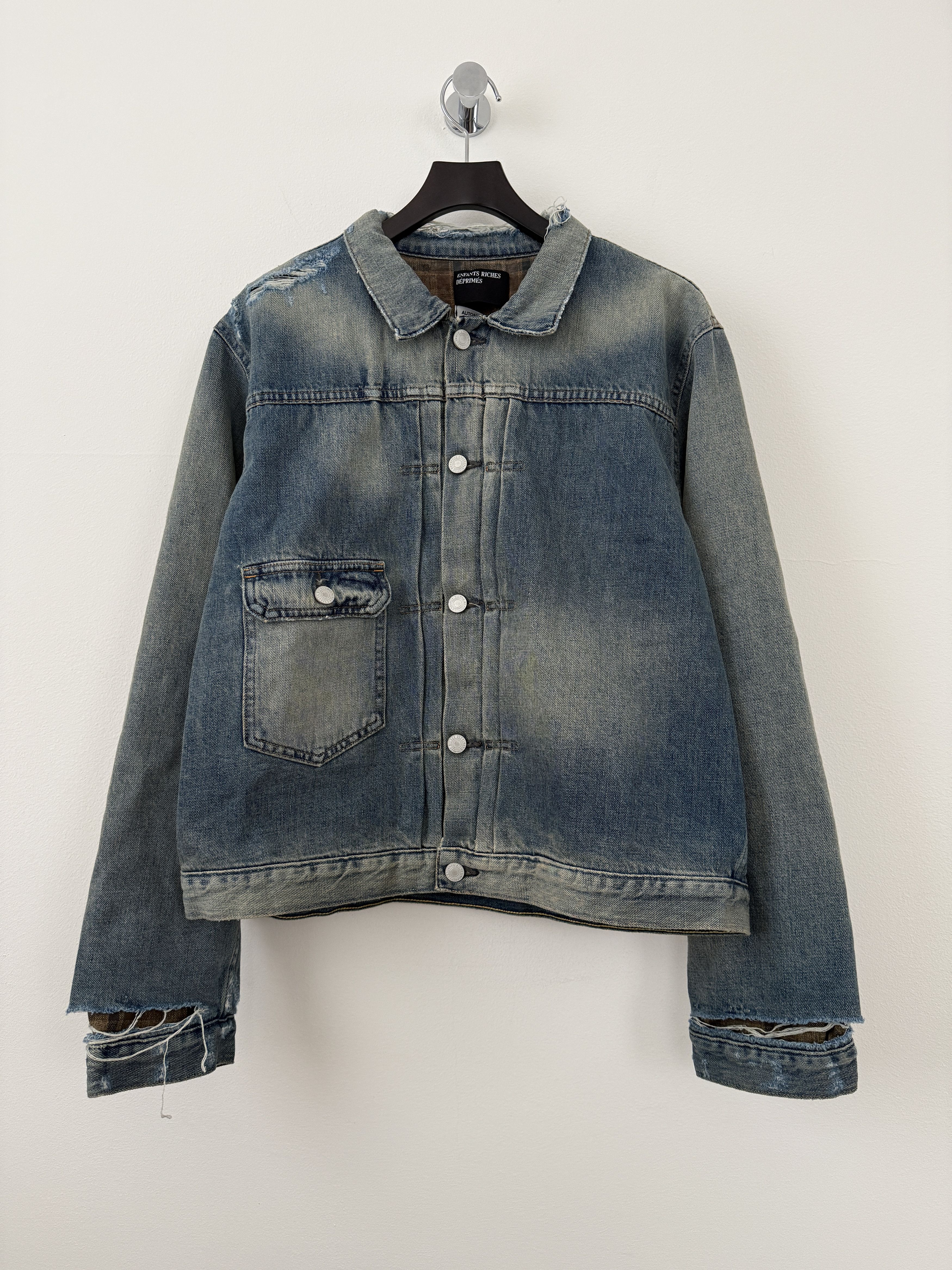 Enfants Riches Deprimes Distressed Lined Denim Jacket Size US L / EU 52-54 / 3 - 2 Thumbnail